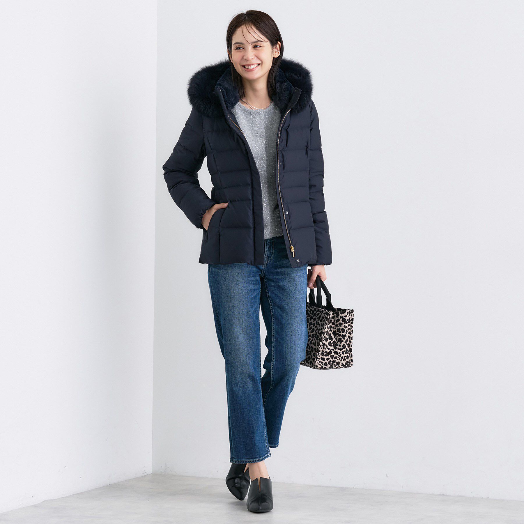 INDIVI「【通年活躍！褒められデニム】スリムストレート デニムパンツ」|デニム|