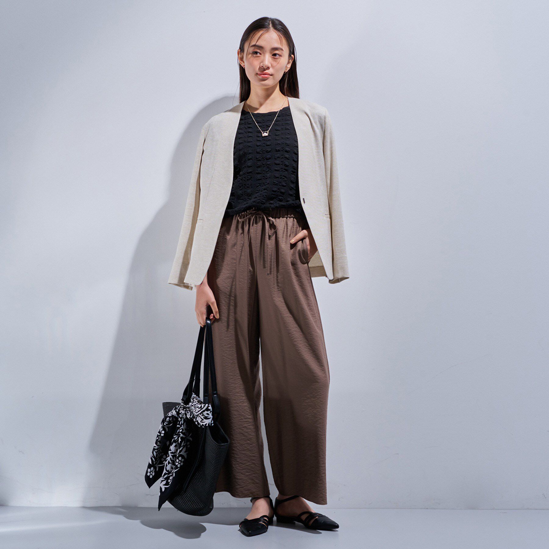 INDIVI「【洗える／凹凸素材／UVケア】コンパクトトップス」|Tシャツ・カットソー|