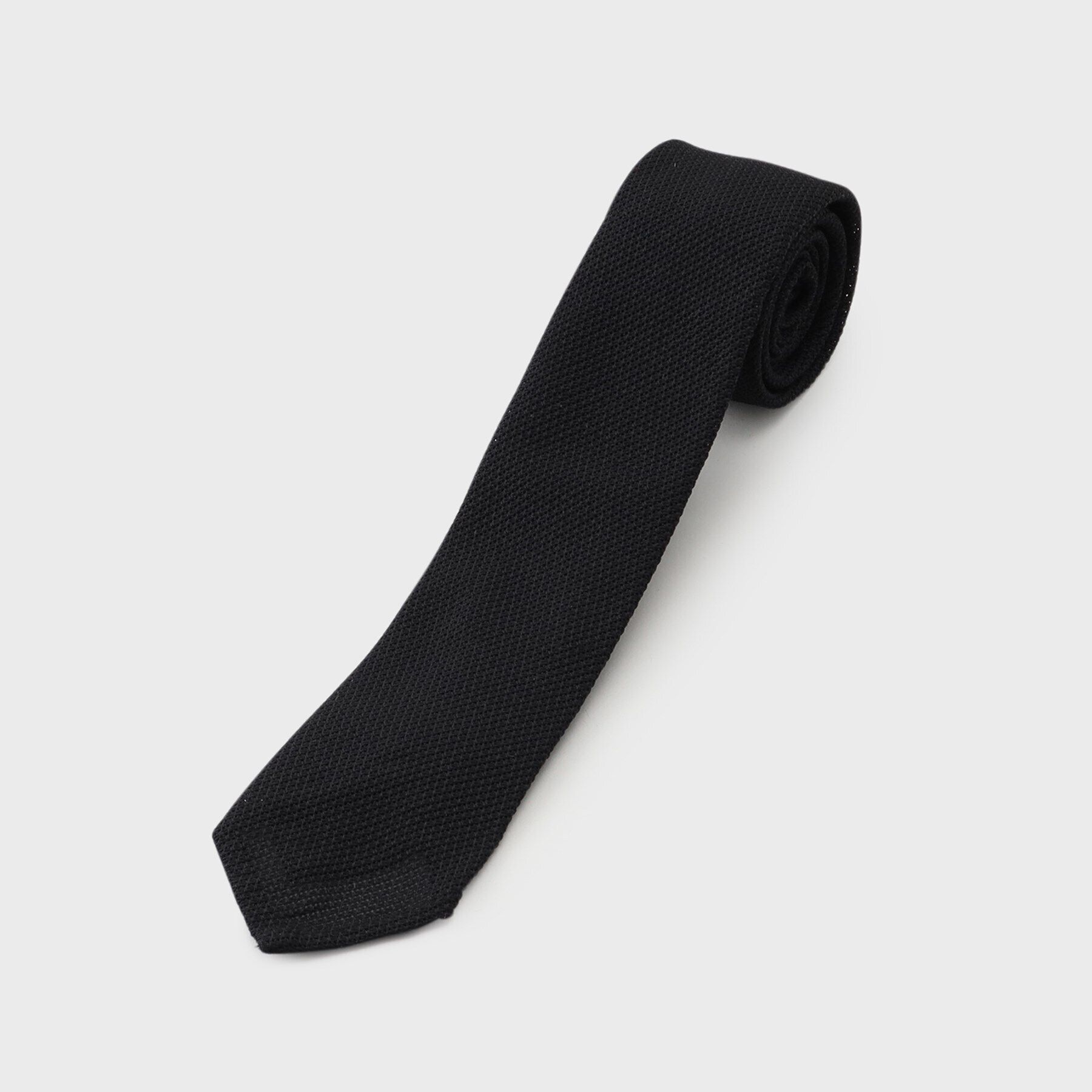 40CARATS&525「フレスコ織りナロータイ」|ネクタイ・蝶ネクタイ|ﾌﾞﾗｯｸ(019)