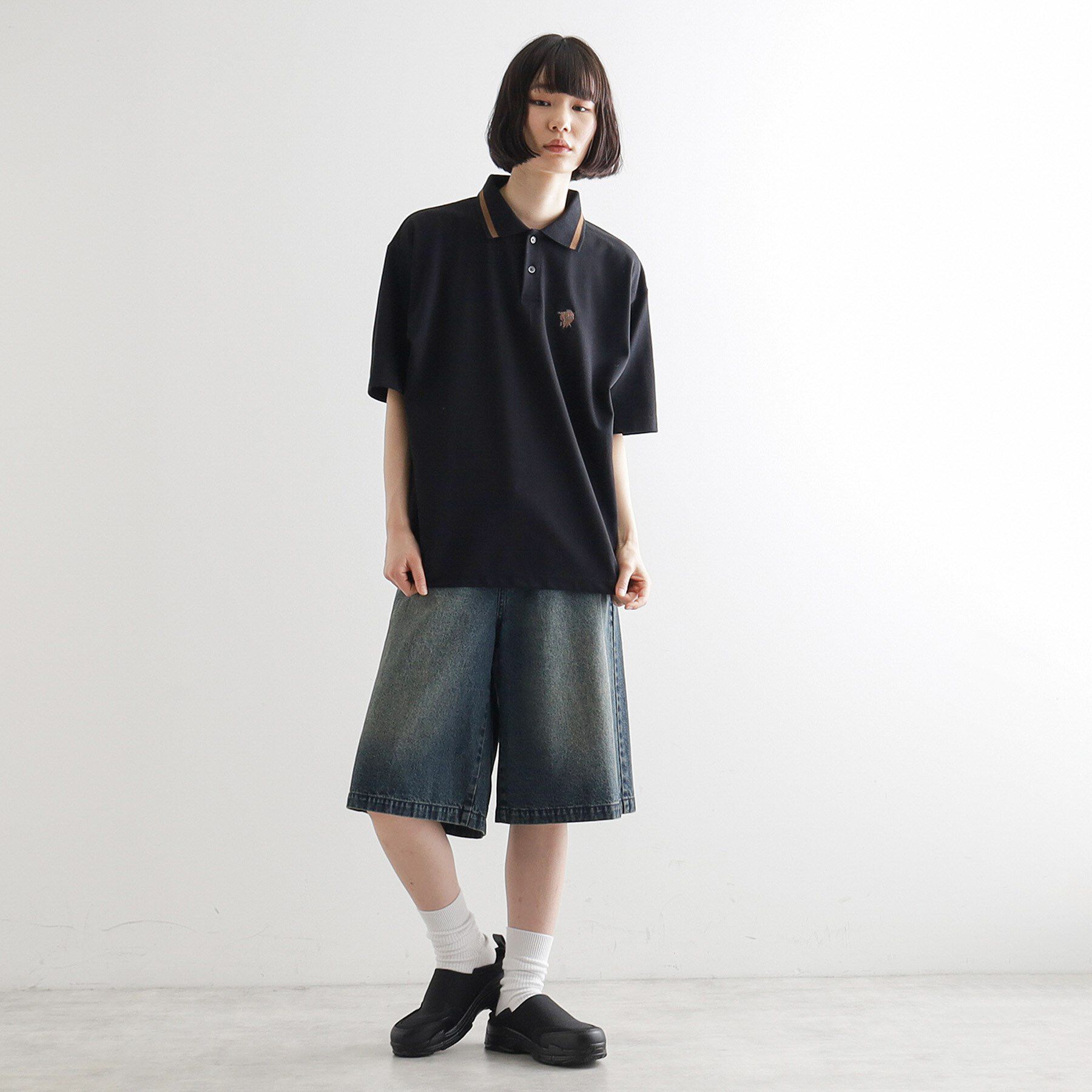 tk.TAKEO KIKUCHI「ハートエンブロ鹿の子ポロシャツ」|ポロシャツ|