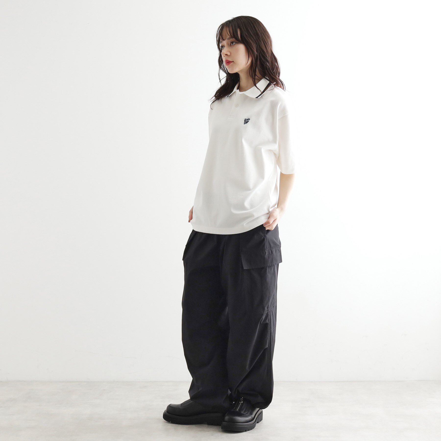 tk.TAKEO KIKUCHI「ハートエンブロ鹿の子ポロシャツ」|ポロシャツ|