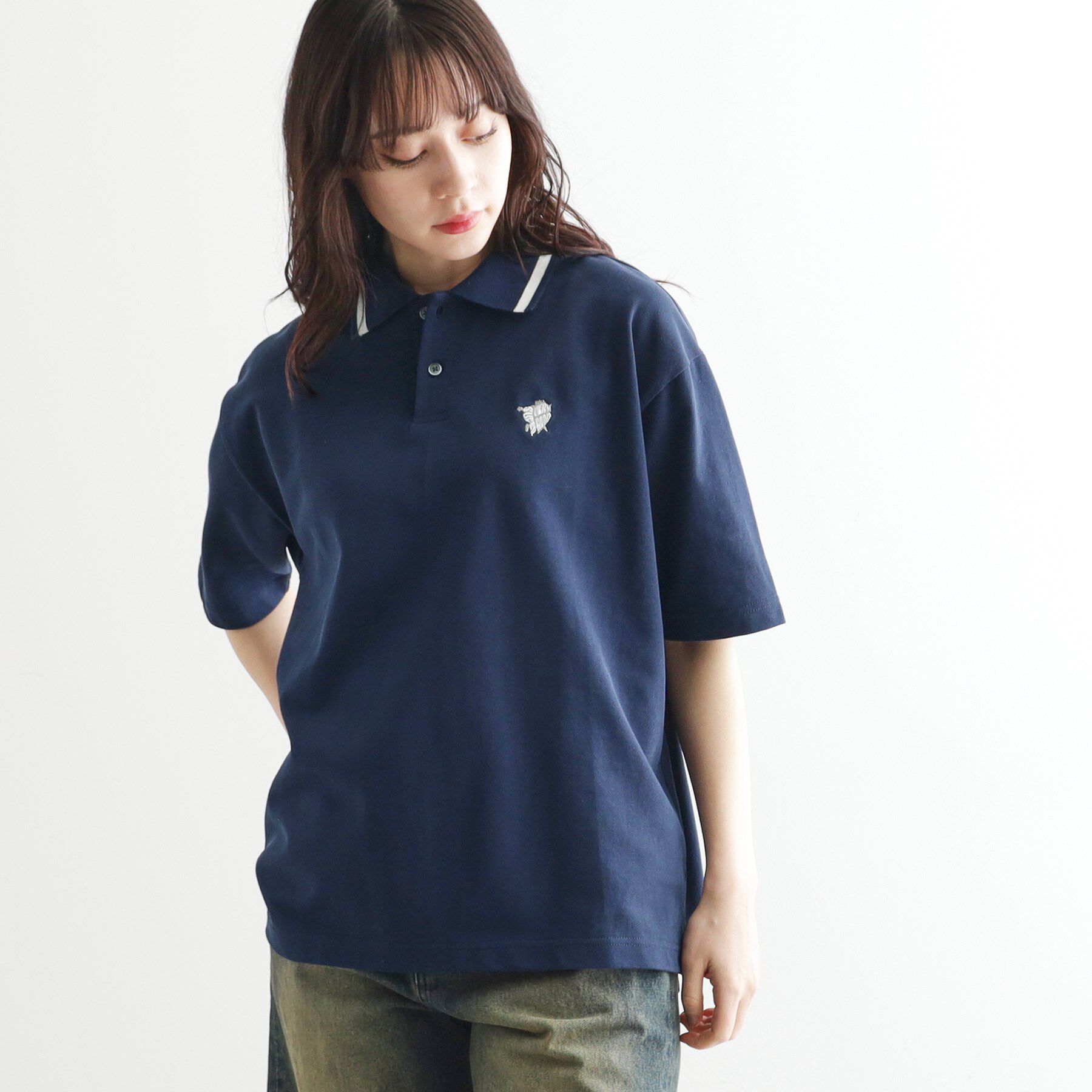 tk.TAKEO KIKUCHI「ハートエンブロ鹿の子ポロシャツ」|ポロシャツ|