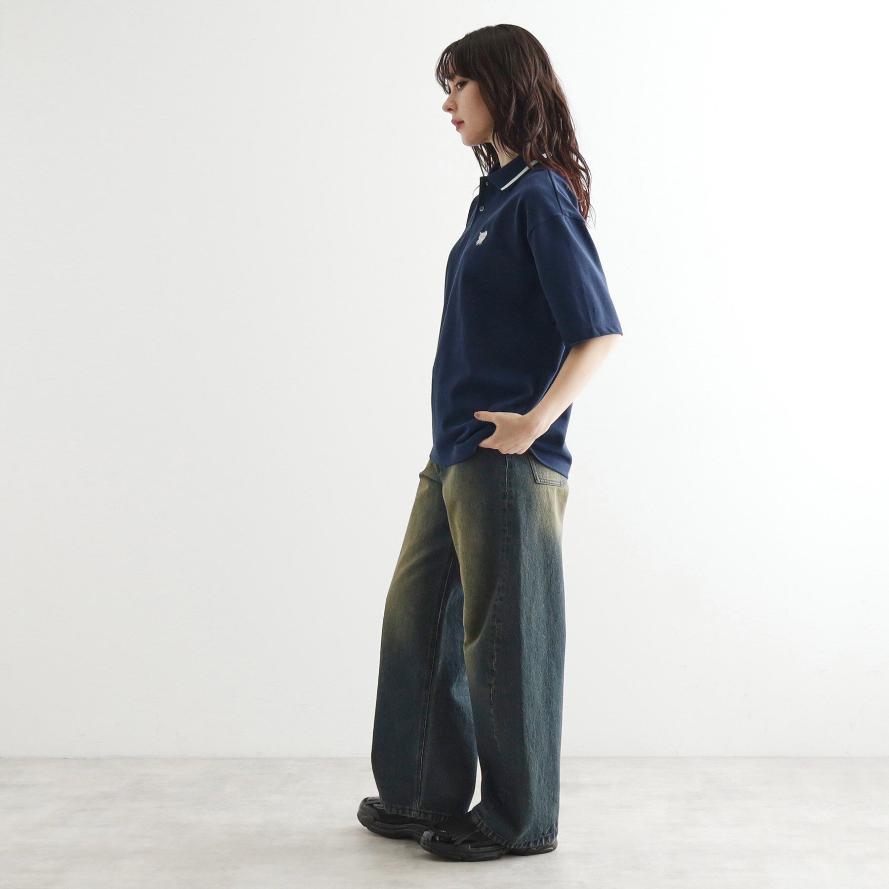 tk.TAKEO KIKUCHI「ハートエンブロ鹿の子ポロシャツ」|ポロシャツ|