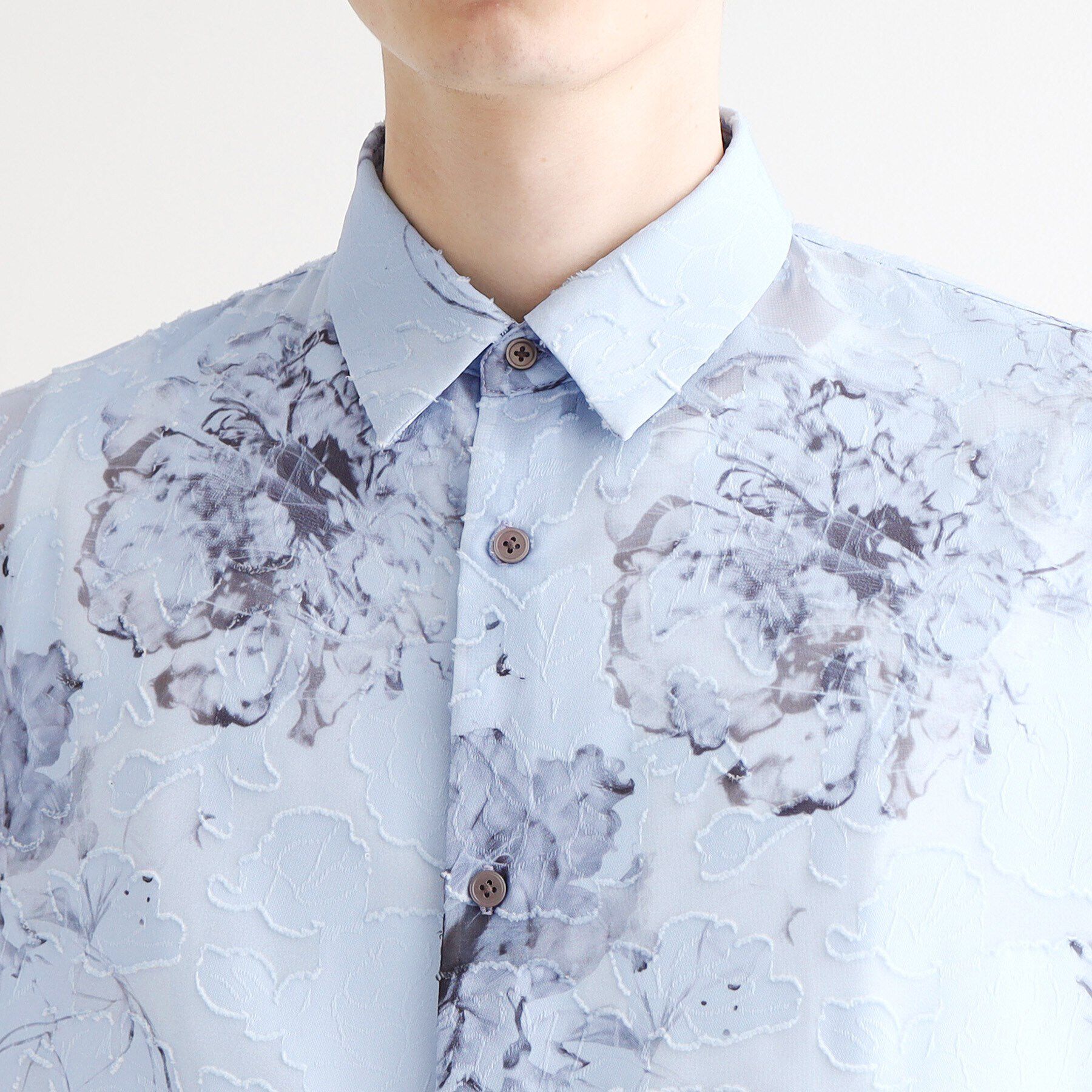 tk.TAKEO KIKUCHI「シアージャカードフラワーシャツ」|シャツ・ブラウス|