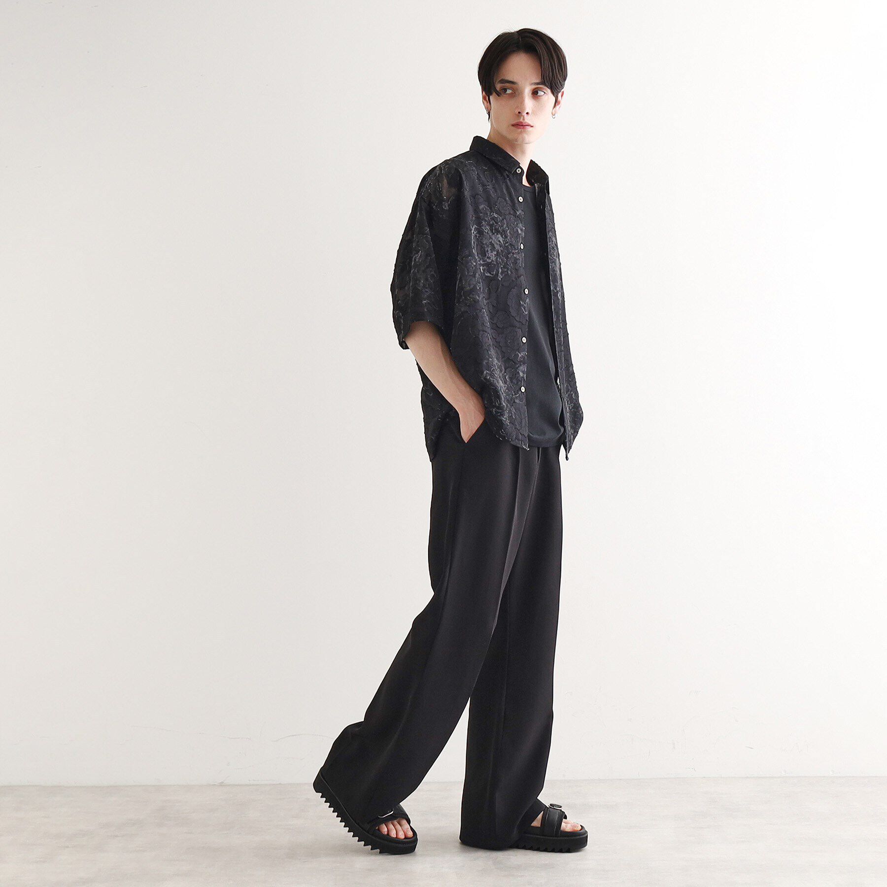 tk.TAKEO KIKUCHI「シアージャカードフラワーシャツ」|シャツ・ブラウス|