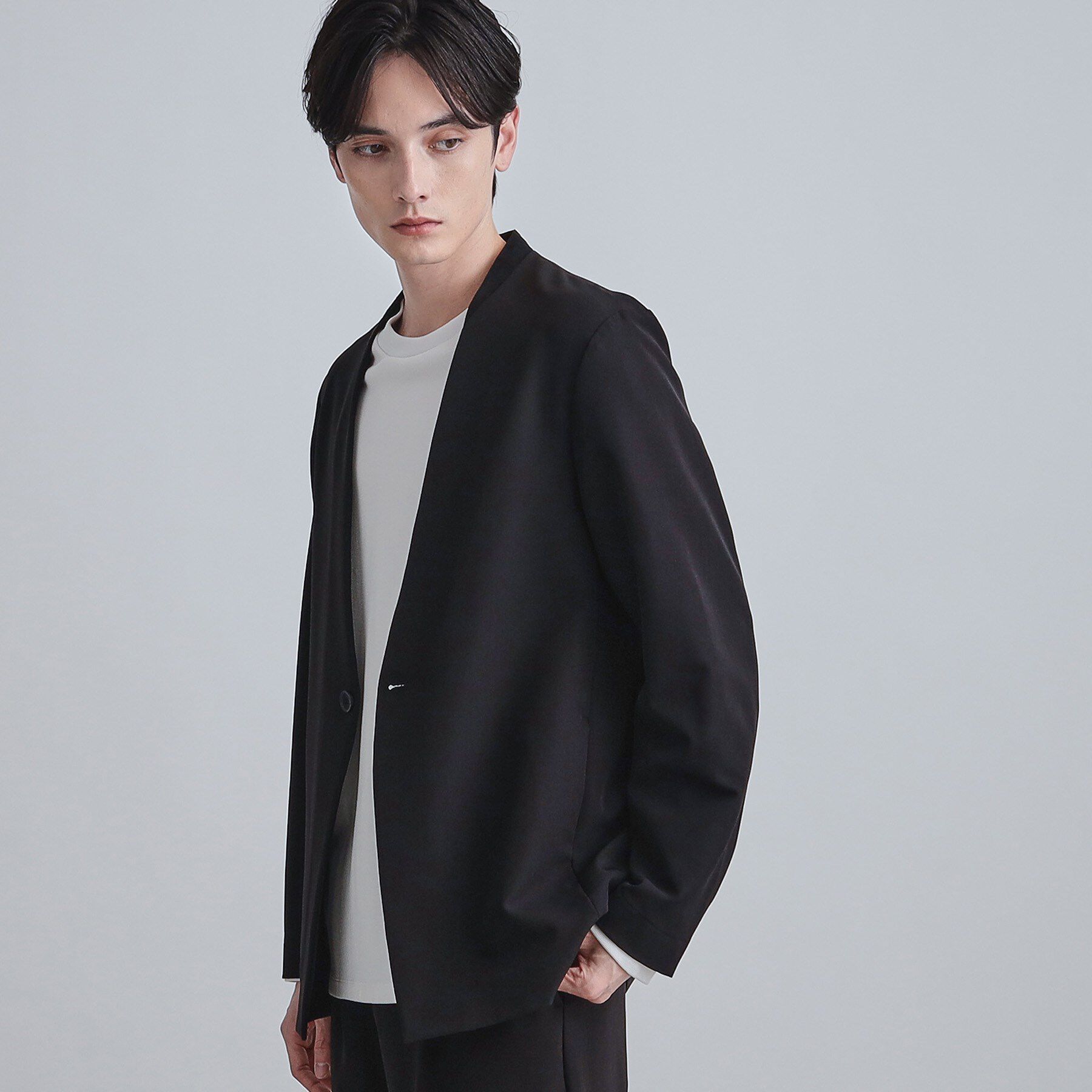 tk.TAKEO KIKUCHI「【セットアップ対応】360度ストレッチノーカラージャケット」|ノーカラージャケット|