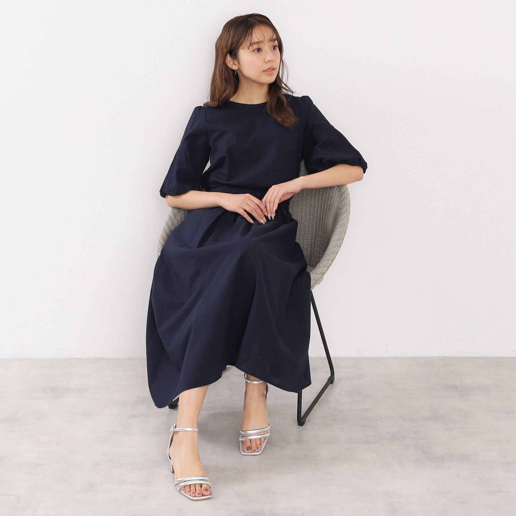 index「サッカーストライプロングフレアスカート【洗濯機洗い可】」|スカート|