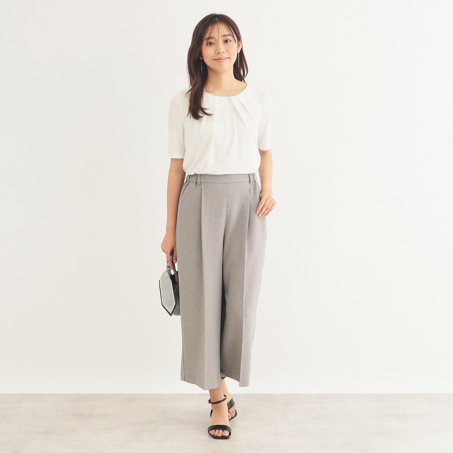 index「リネンタッチ ガウチョパンツ/セットアップ対応【防シワ/吸水速乾/イージーアイロン/洗濯機洗い可】」|その他|