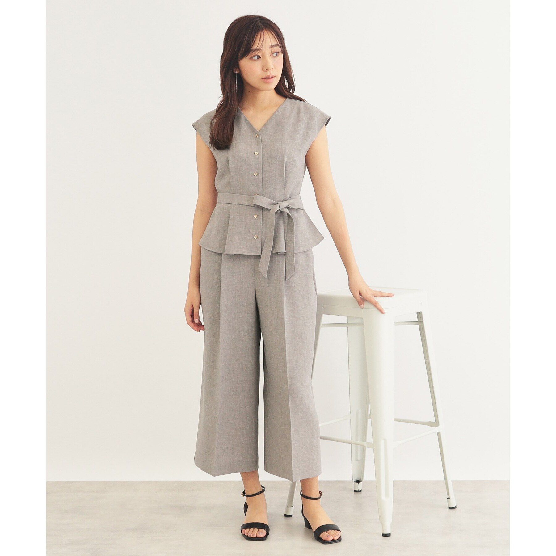 index「リネンタッチ ガウチョパンツ/セットアップ対応【防シワ/吸水速乾/イージーアイロン/洗濯機洗い可】」|その他|