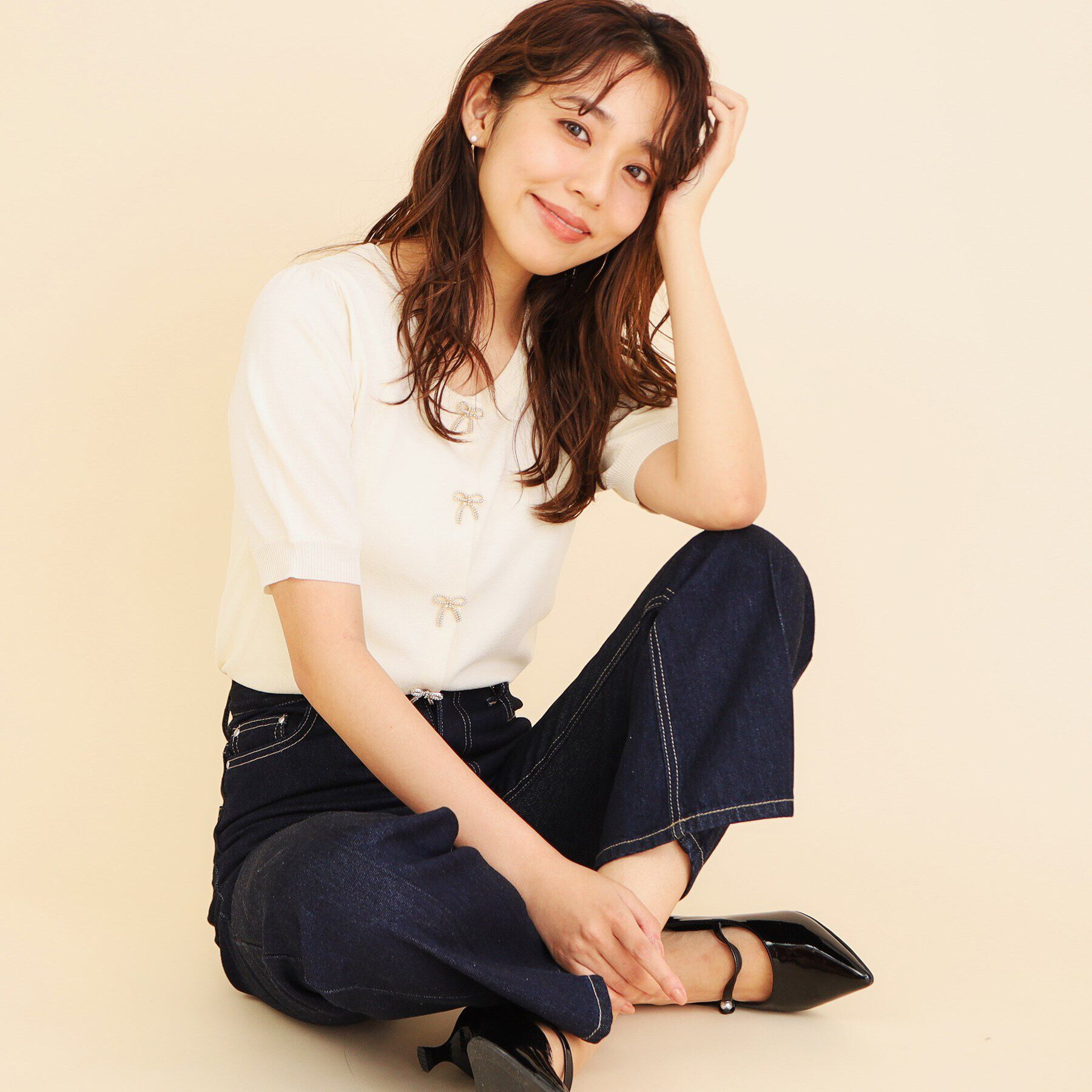 index「ワイドストレートフレアデニム【洗濯機洗い可】」|デニム|