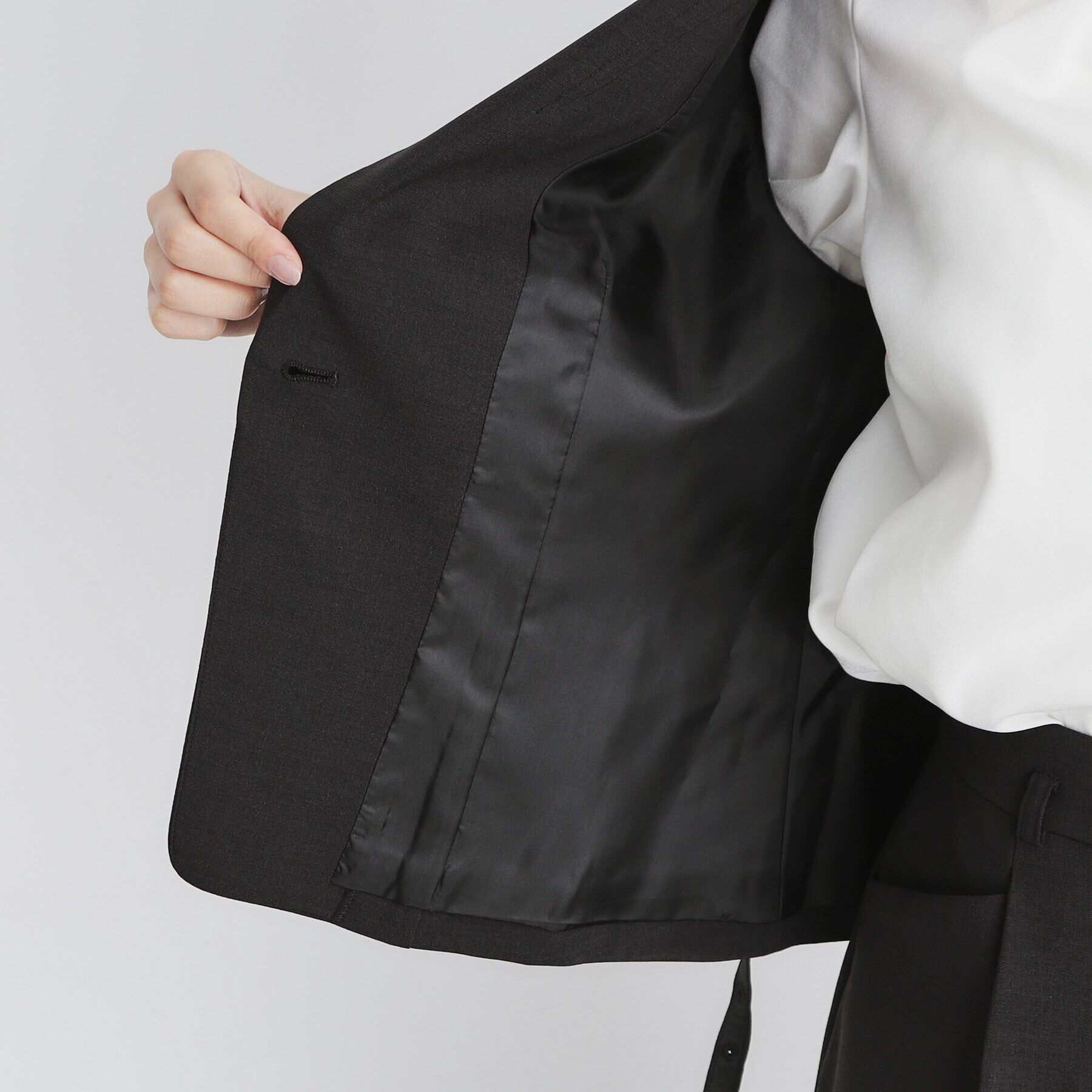 index「麻調コンパクトテーラードジレ/セットアップ対応【洗濯機洗い可】」|ベスト・ジレ|