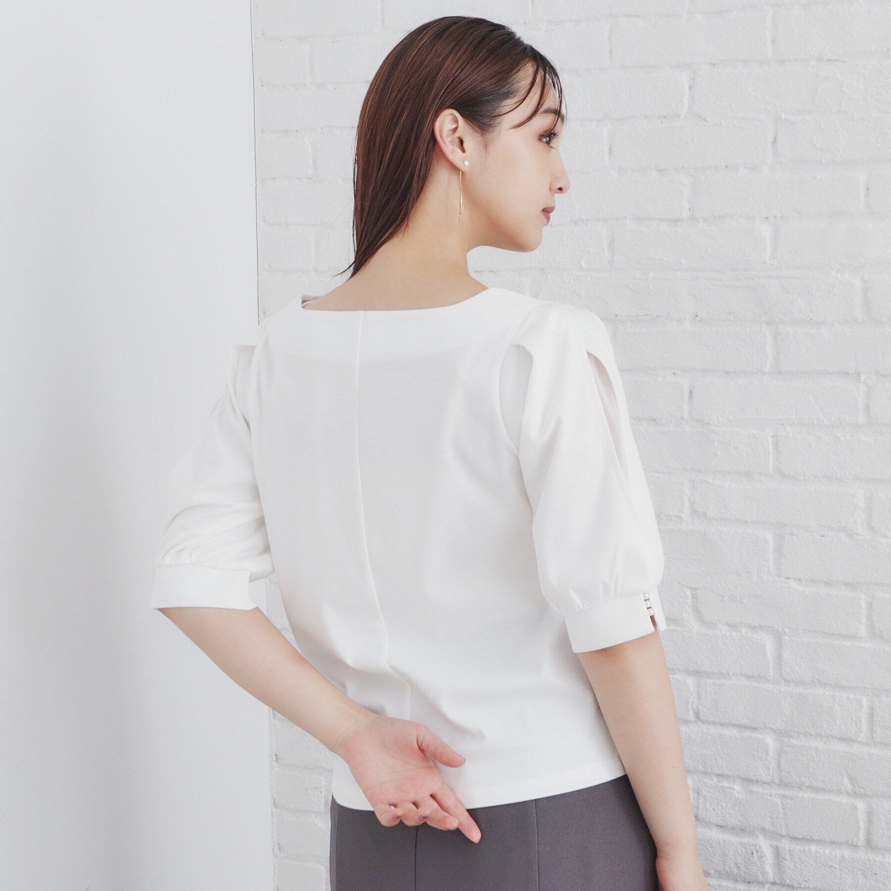 index「クールタッチラップスリーブトップス【洗濯機洗い可/接触冷感】」|Tシャツ・カットソー|