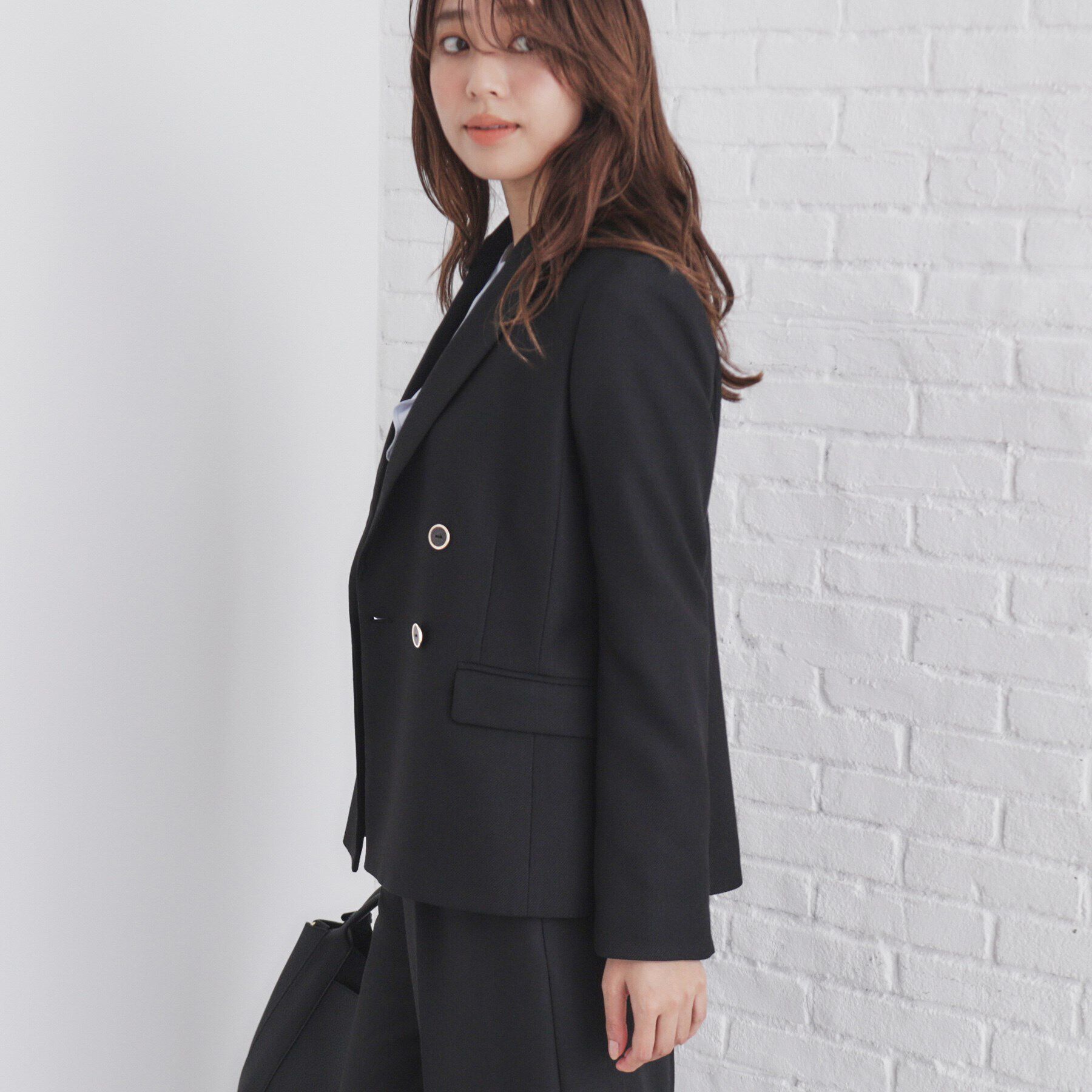 index「《BAILA掲載》ダブルクロスジャケット/セットアップ対応【洗える/イージーアイロン】」|テーラードジャケット|