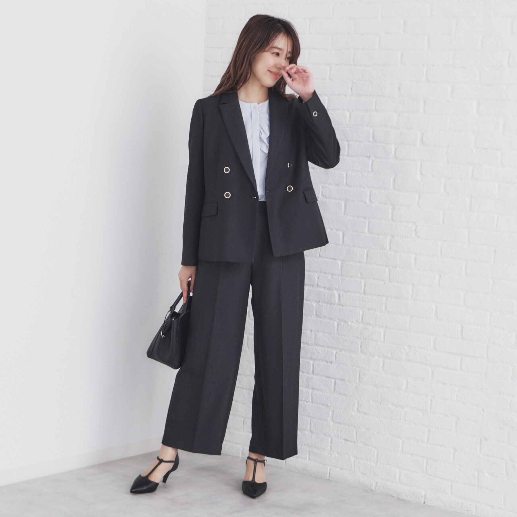 index「《BAILA掲載》ダブルクロスジャケット/セットアップ対応【洗える/イージーアイロン】」|テーラードジャケット|