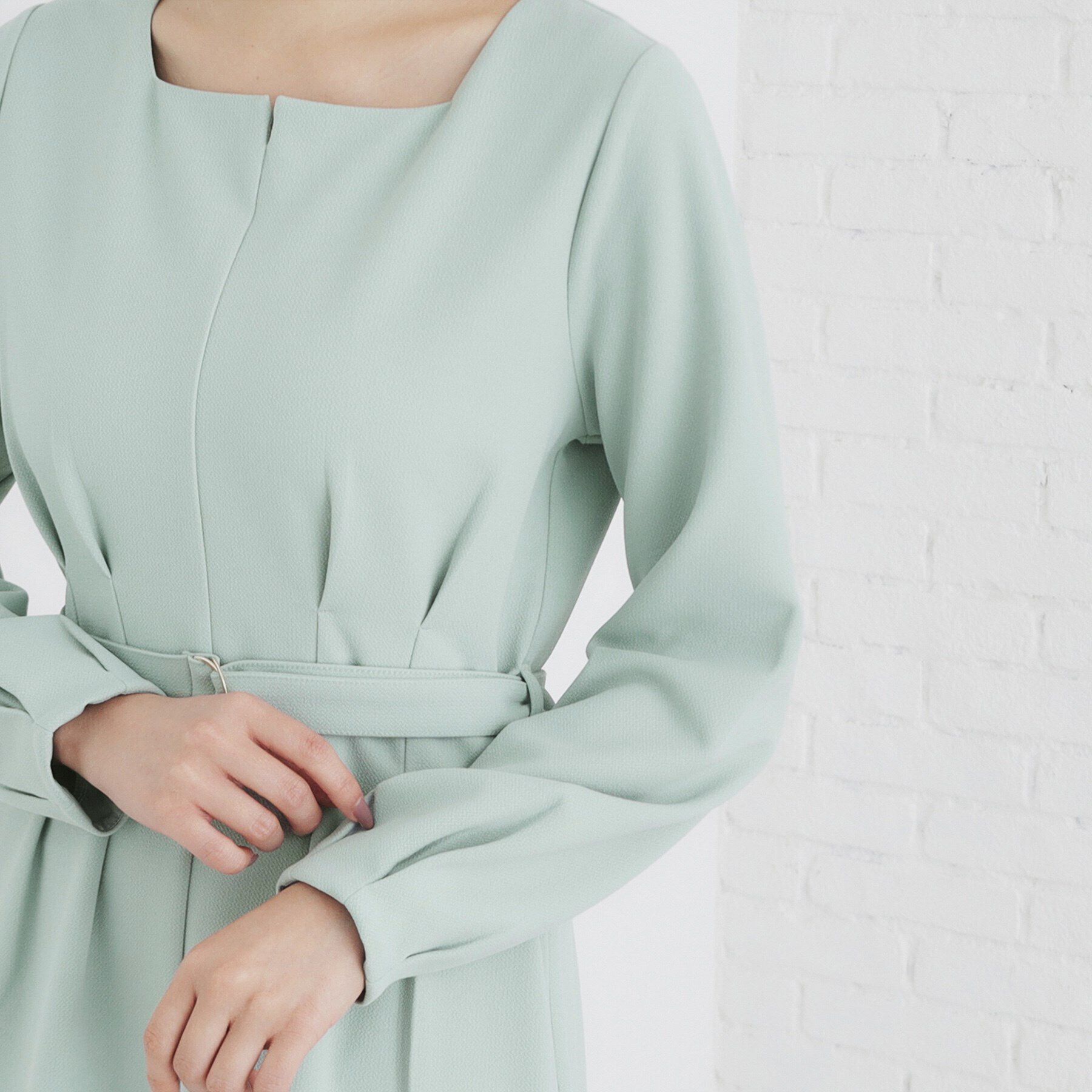 index「ストレッチウエストタックワンピース【洗濯機洗い可/抗ピル/防シワ】」|ワンピース|