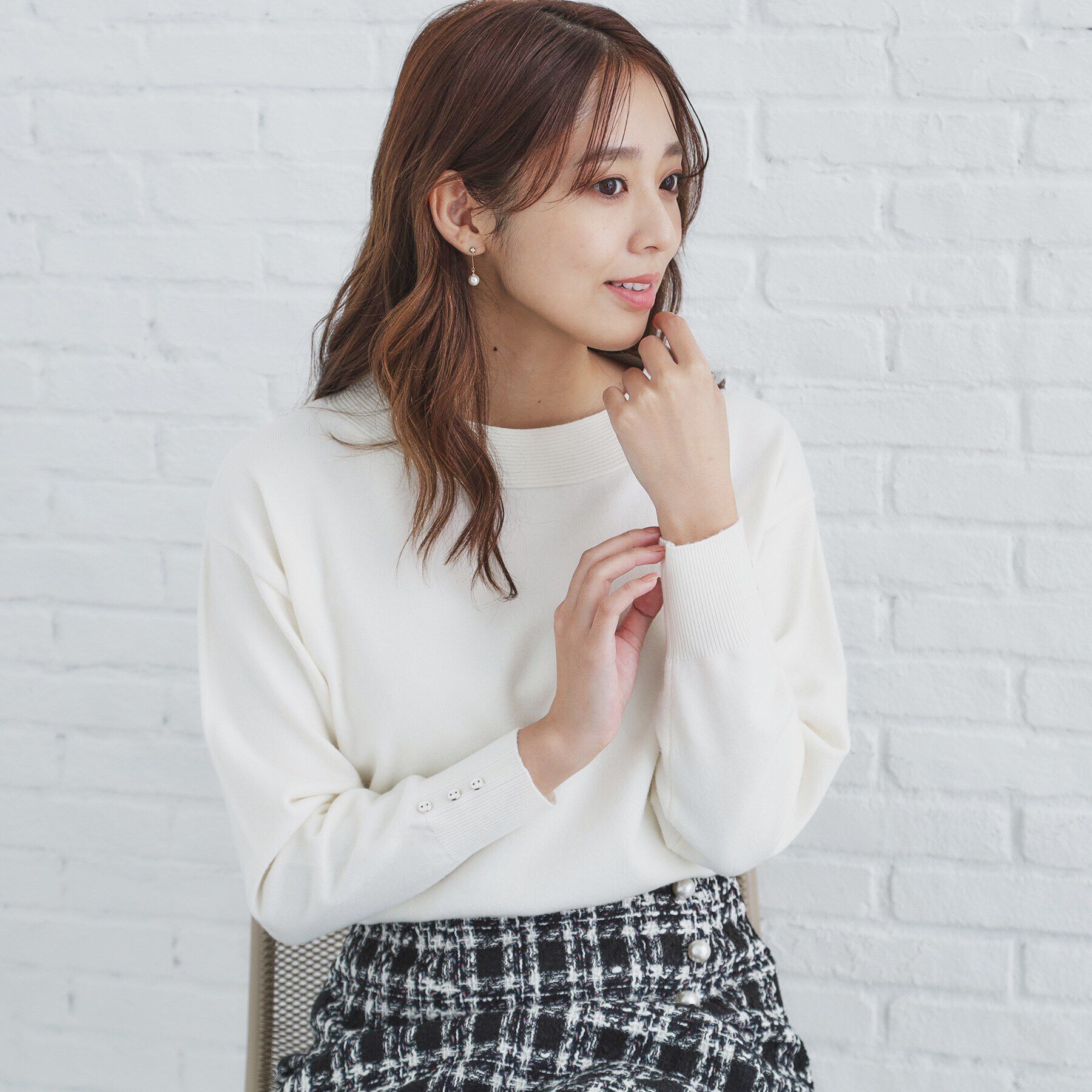 index「≪エマール検証済≫8colorボートネックニット【洗濯機洗い可】」|ニット・セーター|オフホワイト(003