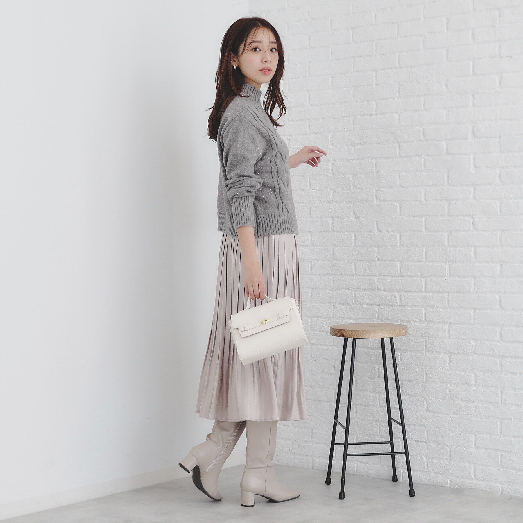 index「《美人百花掲載》スパンコールケーブルニット【洗濯機洗い可】」|ニット・セーター|