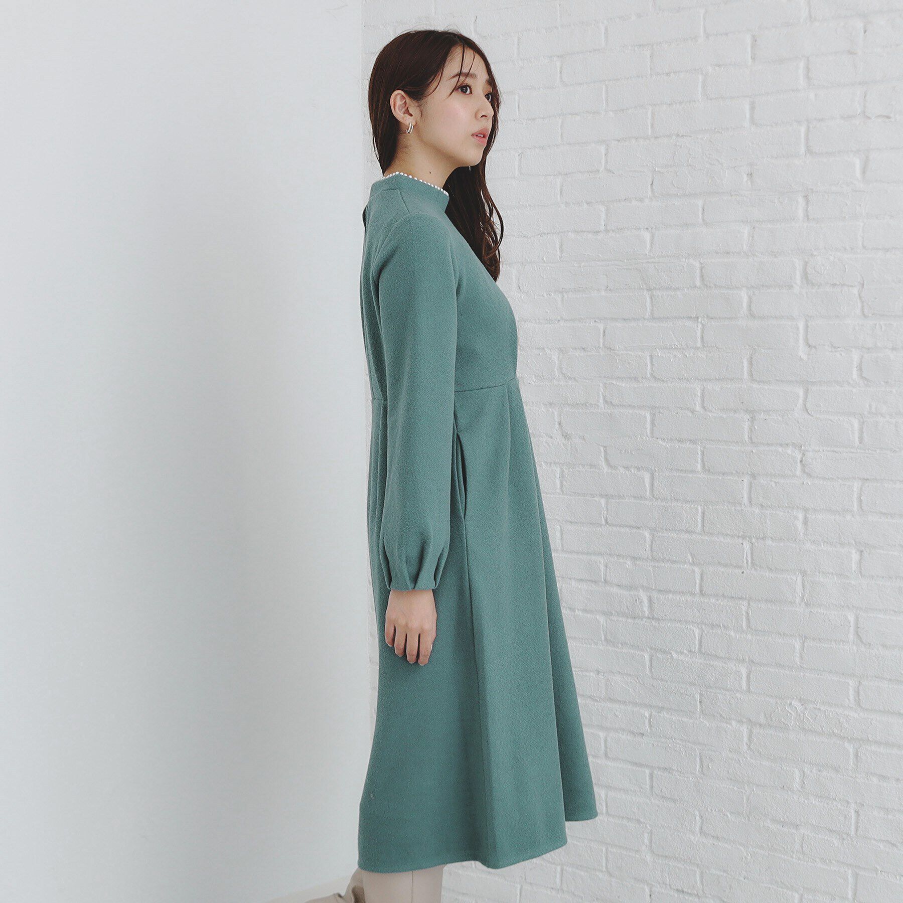 index「《S-LLsize》起毛ツイード調ジャージワンピース【洗濯機洗い可】」|ワンピース|