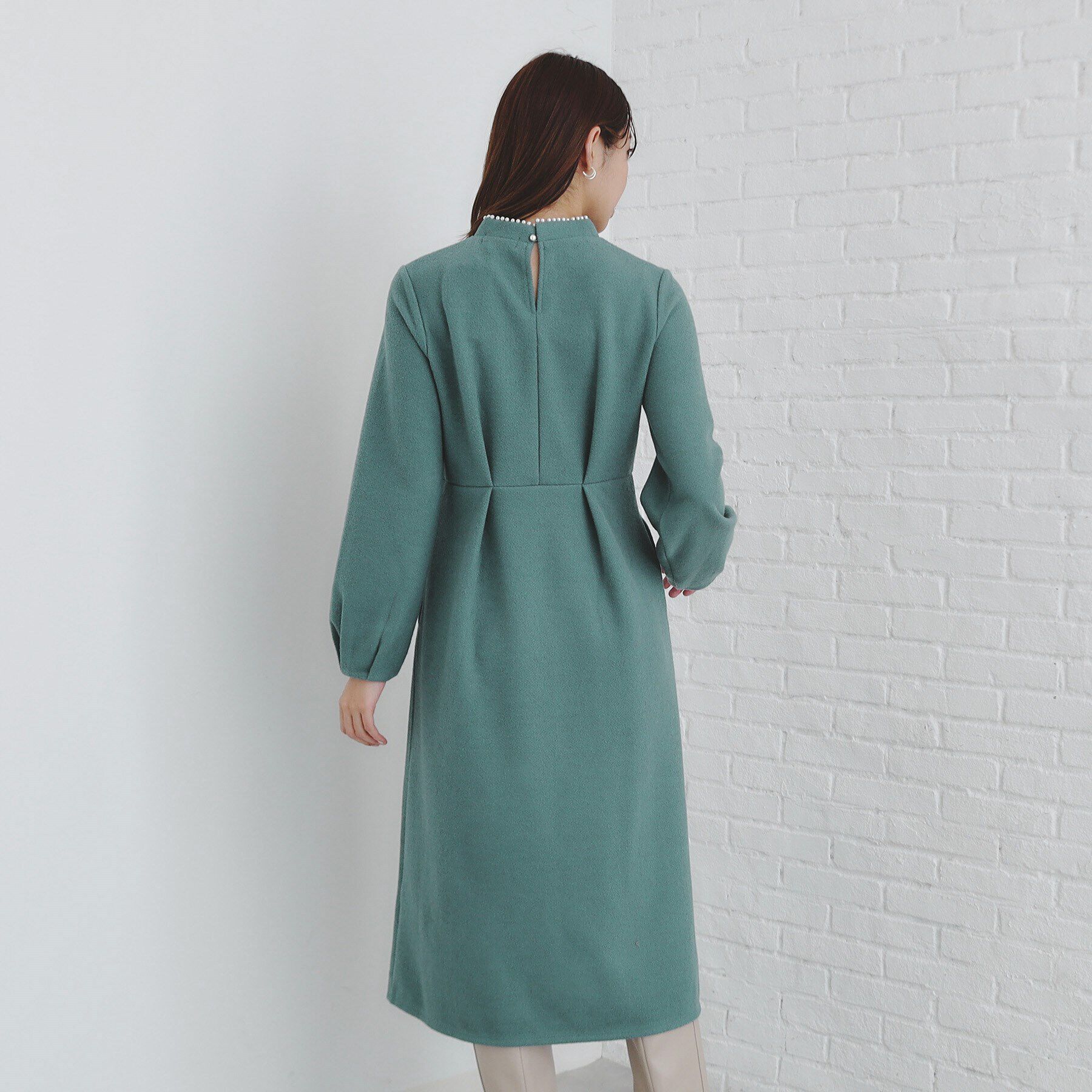 index「《S-LLsize》起毛ツイード調ジャージワンピース【洗濯機洗い可】」|ワンピース|