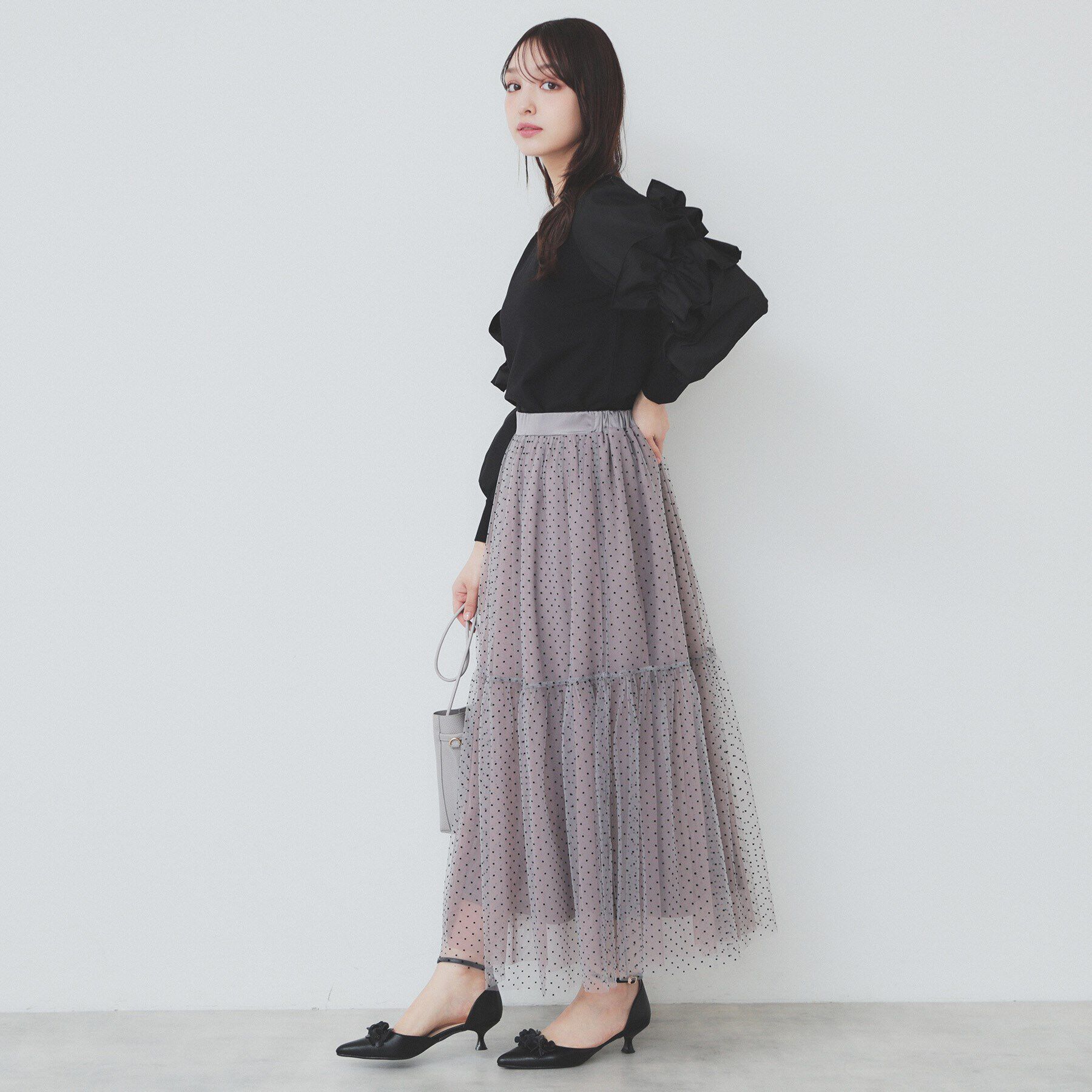 index「フリルスリーブドッキングトップス【洗濯機洗い可】」|Tシャツ・カットソー|