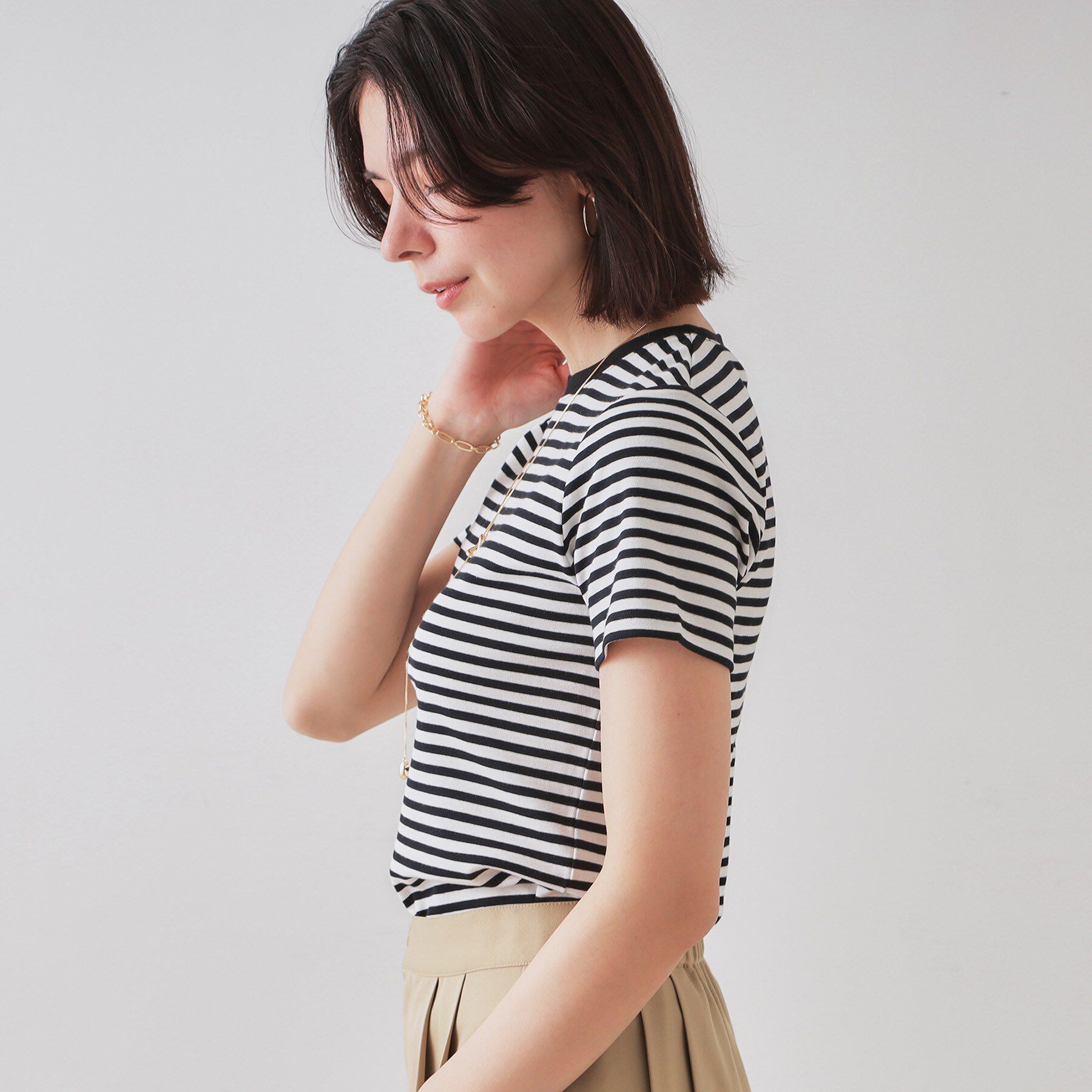 OPAQUE.CLIP「フライスベーシックTシャツ【洗濯機洗い可】」|Tシャツ・カットソー|