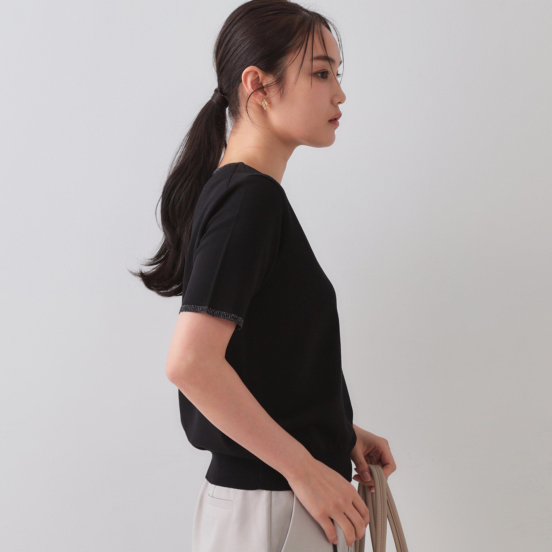 OPAQUE.CLIP「配色ラメニット/アンサンブル対応【洗濯機洗い可/抗ピル】」|ニット・セーター|