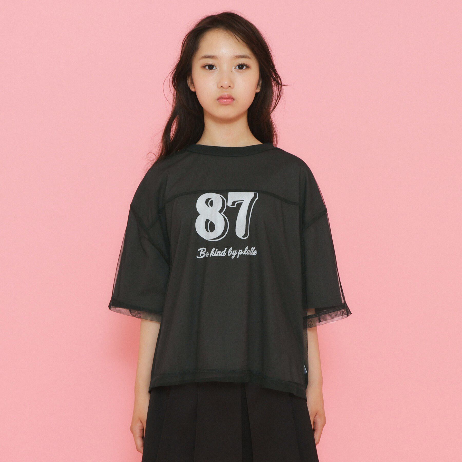 PINK-latte「【セットアイテム】チュールレイヤードTシャツセット」|Tシャツ・カットソー|