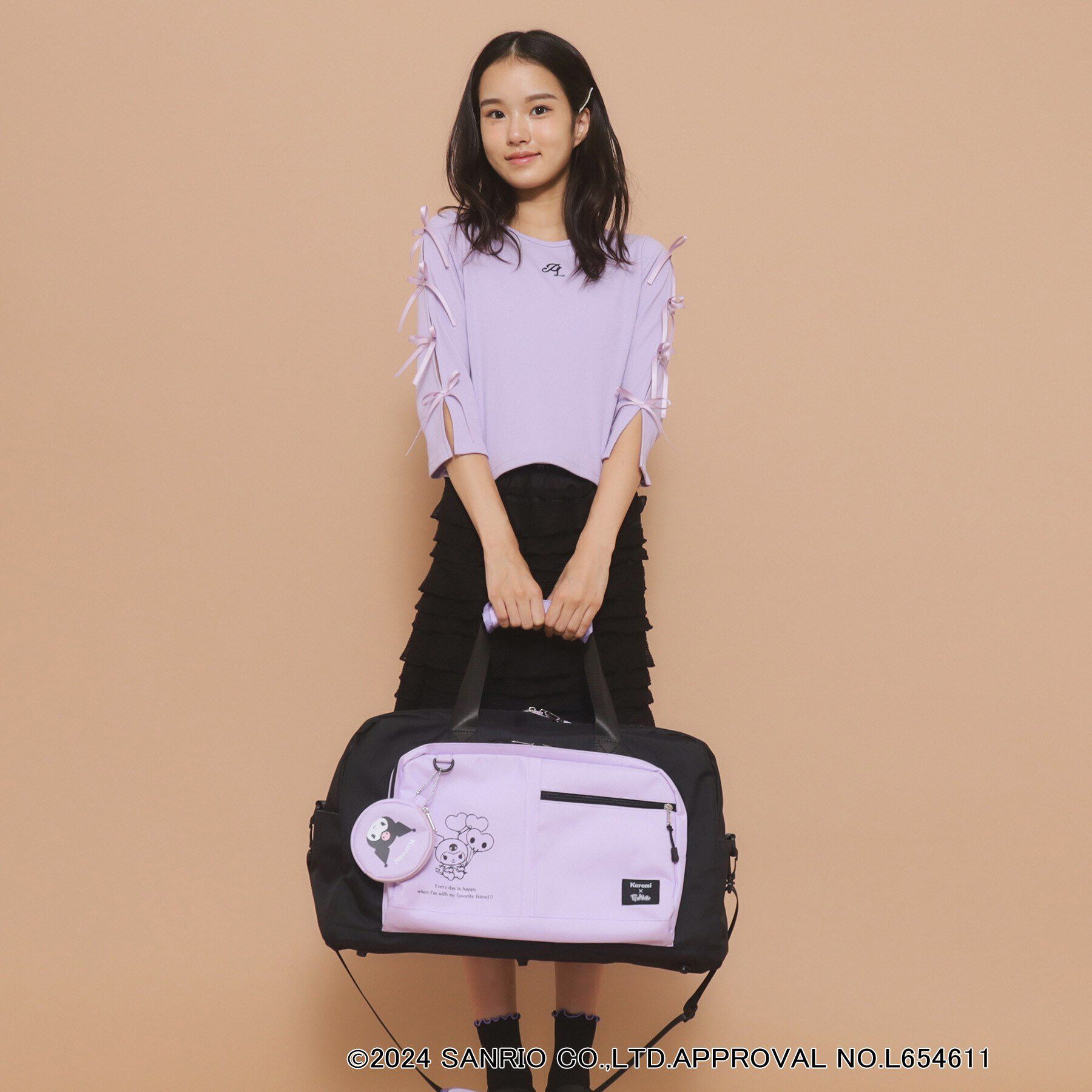 PINK-latte「【サンリオキャラクターズコラボ＆2WAY】ポーチ付きボストンバッグ」|ボストンバッグ|