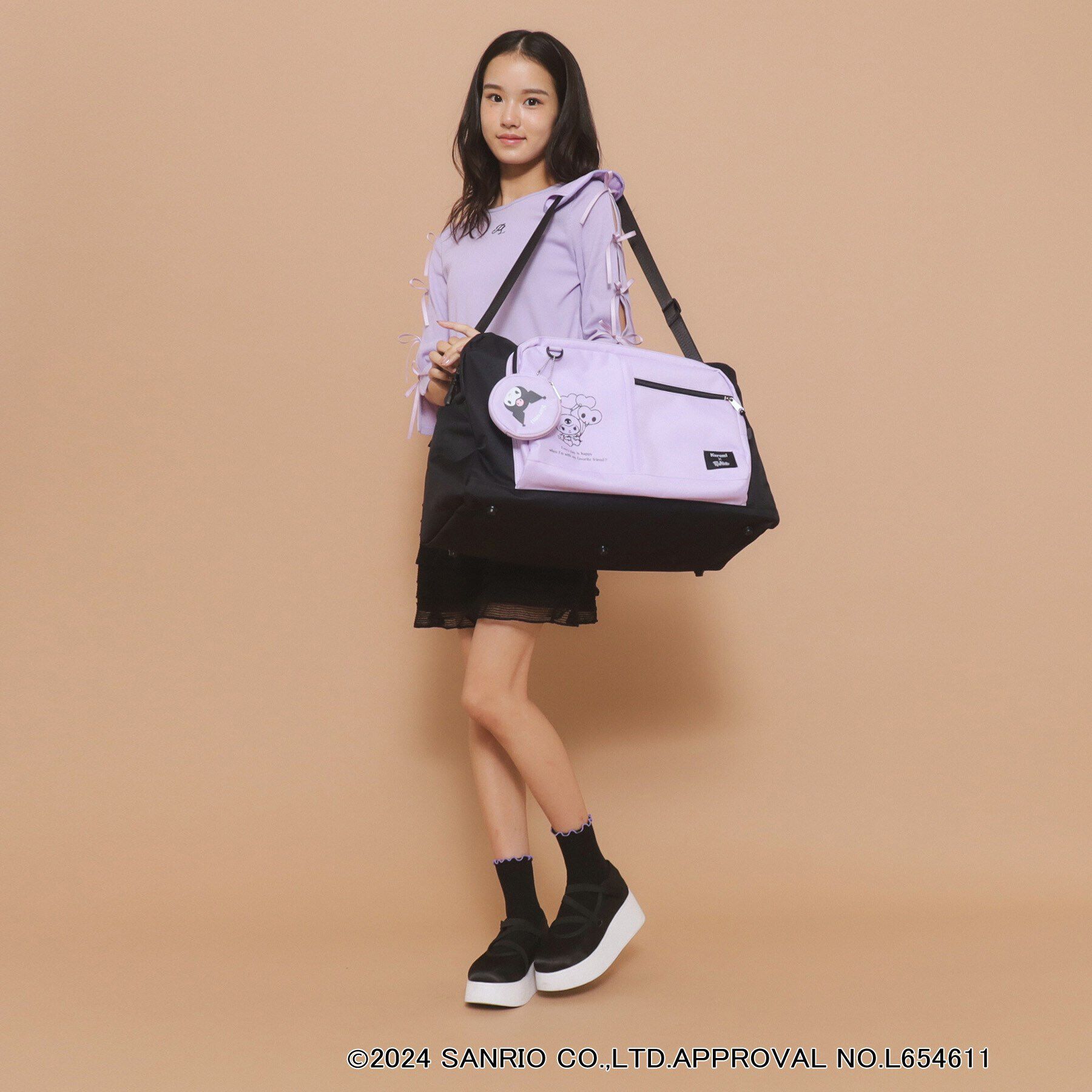 PINK-latte「【サンリオキャラクターズコラボ＆2WAY】ポーチ付きボストンバッグ」|ボストンバッグ|