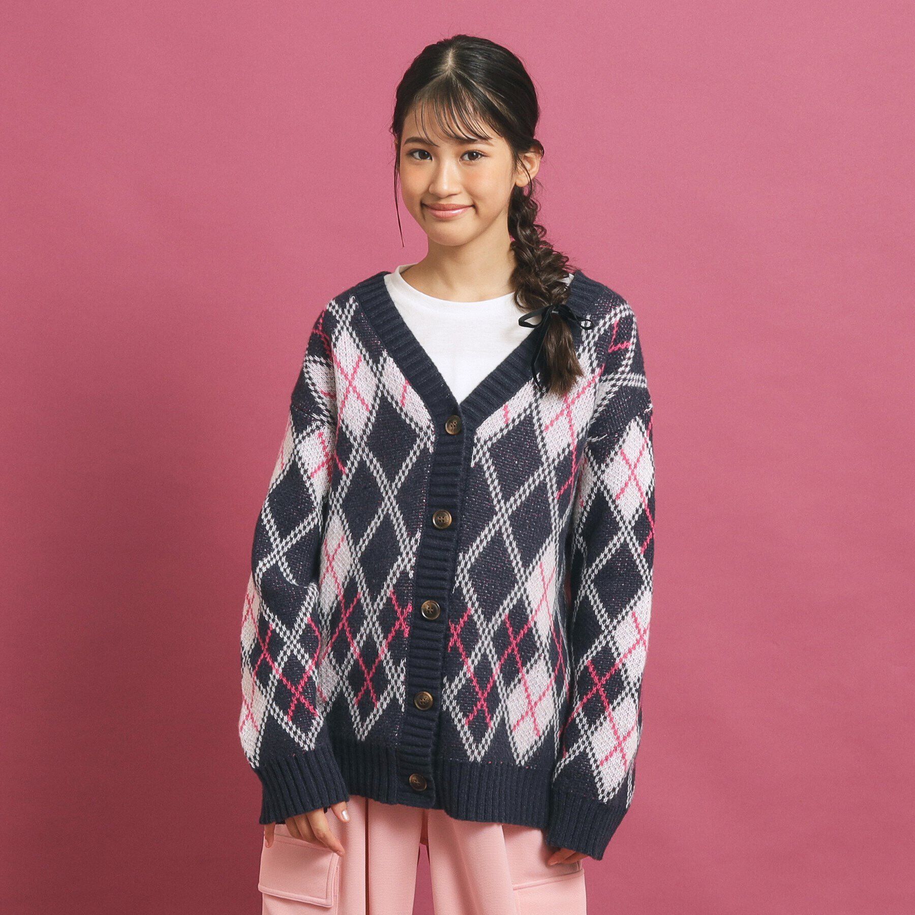 PINK-latte「モヘヤタッチニットカーディガン」|カーディガン|