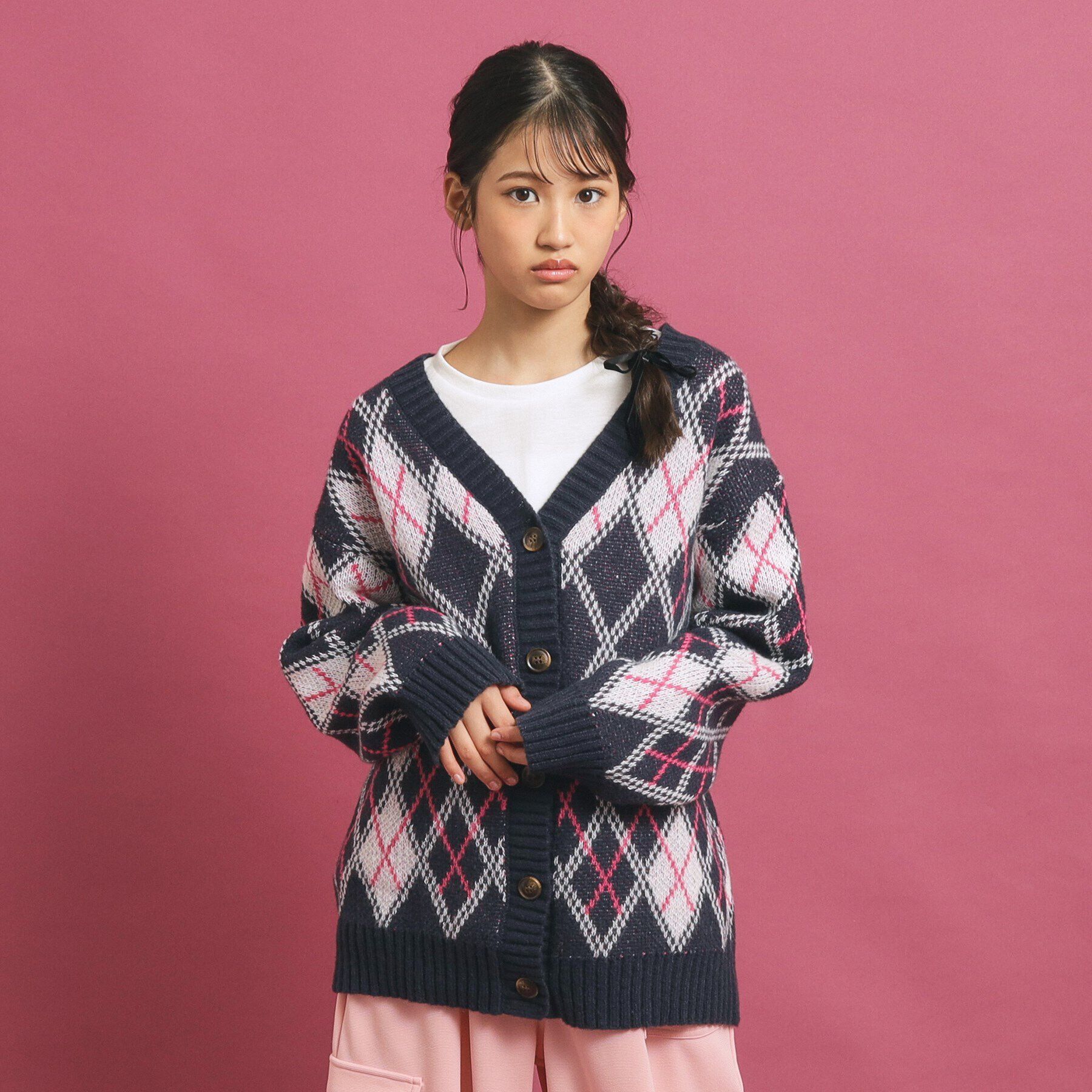 PINK-latte「モヘヤタッチニットカーディガン」|カーディガン|ﾈｲﾋﾞｰ(294)