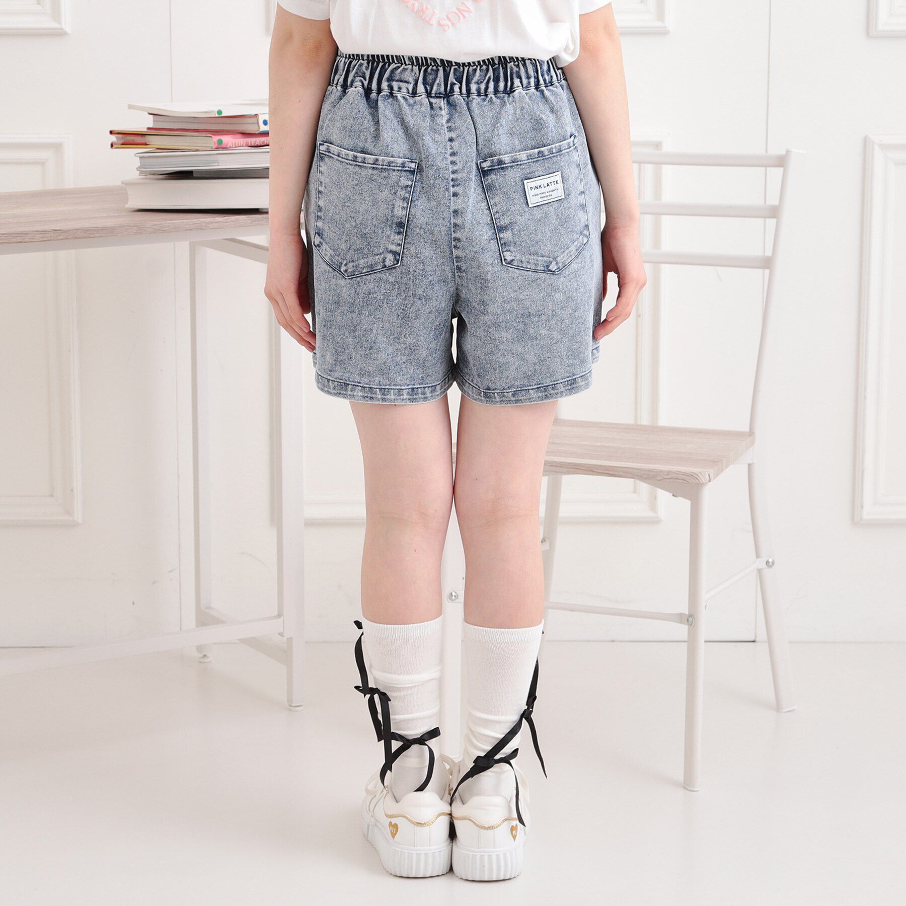 PINK-latte「イージーショートパンツ」|キュロット|