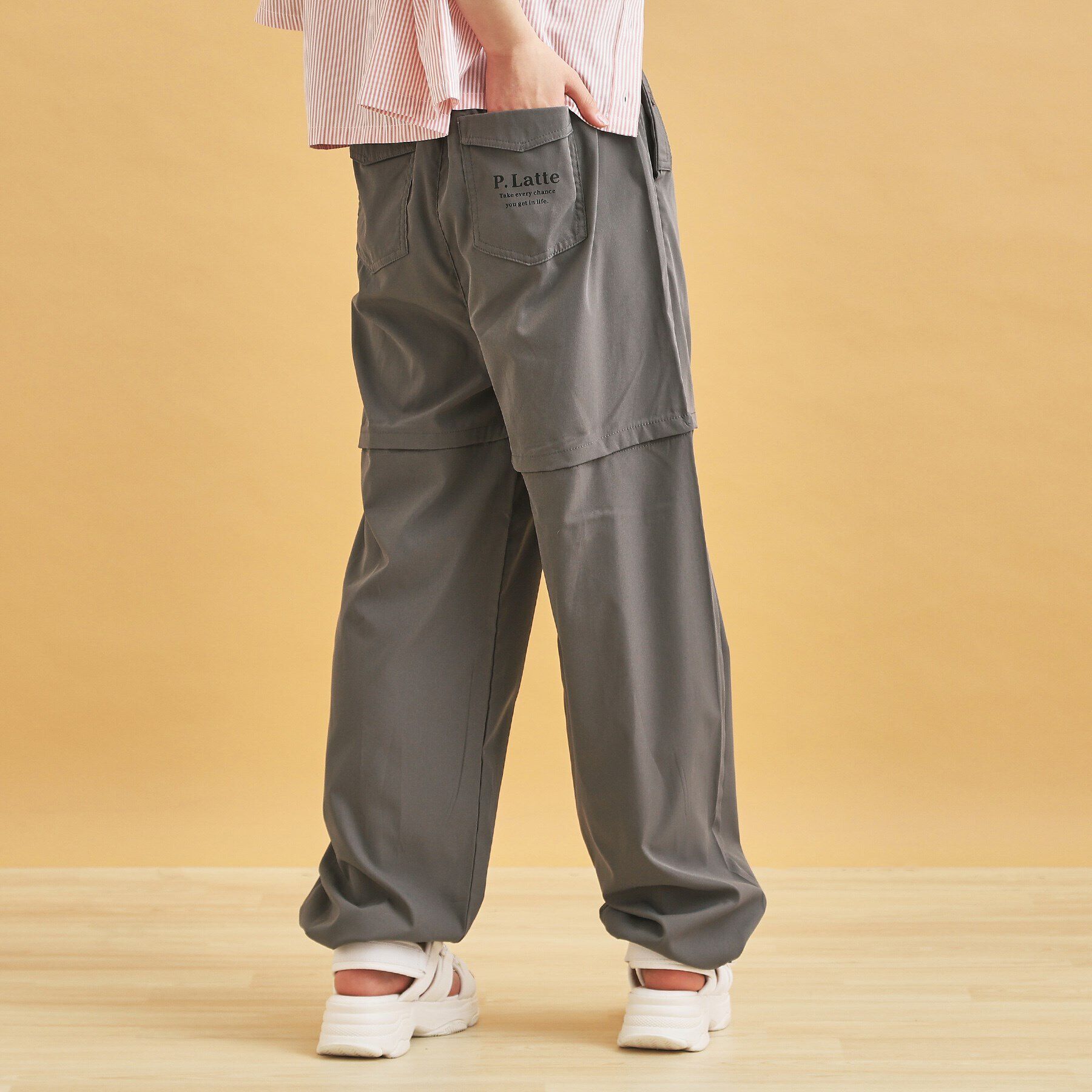 PINK-latte「2WAYシャカシャカパンツ」|その他|グレー(012)