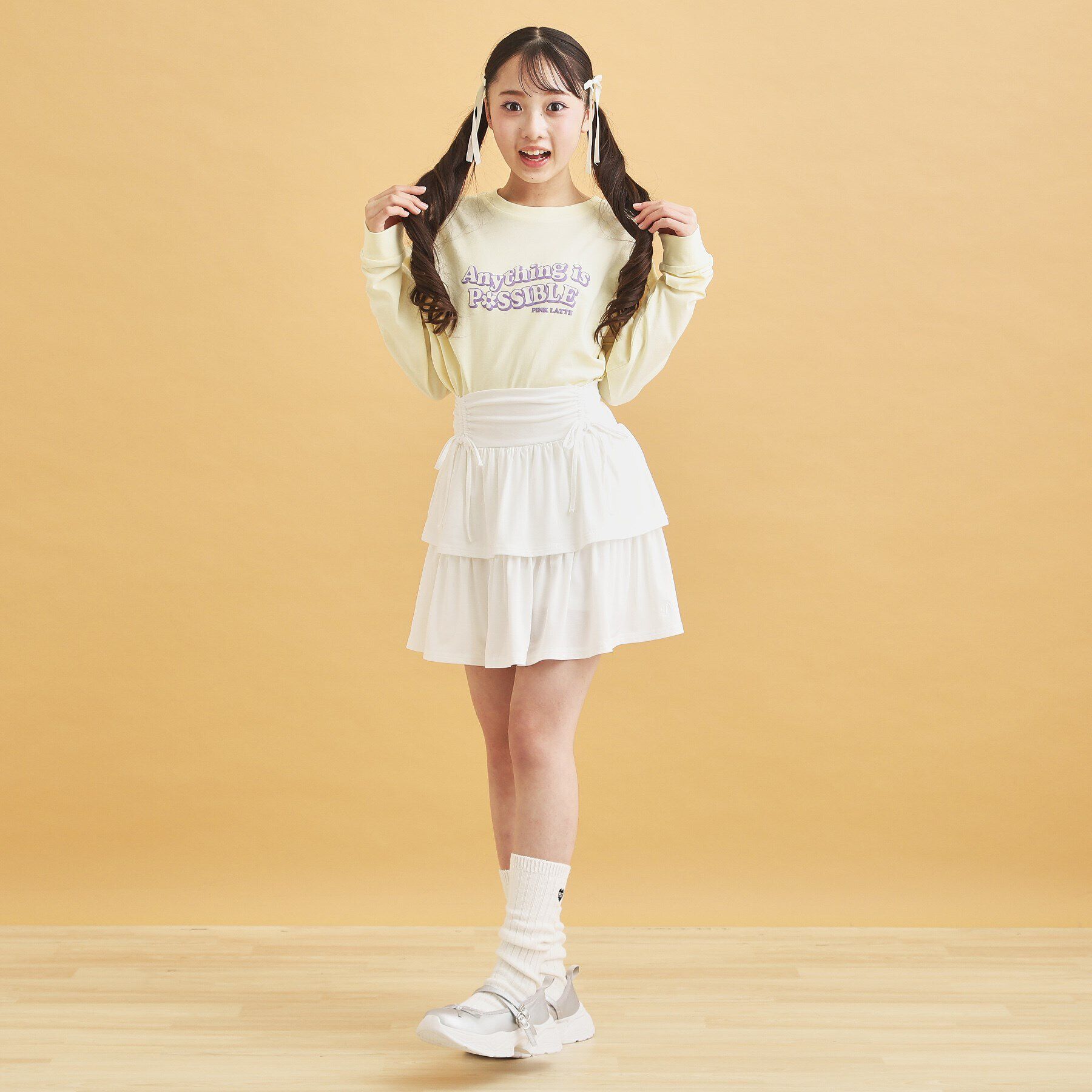 PINK-latte「リボンティアードスカート」|スカート|