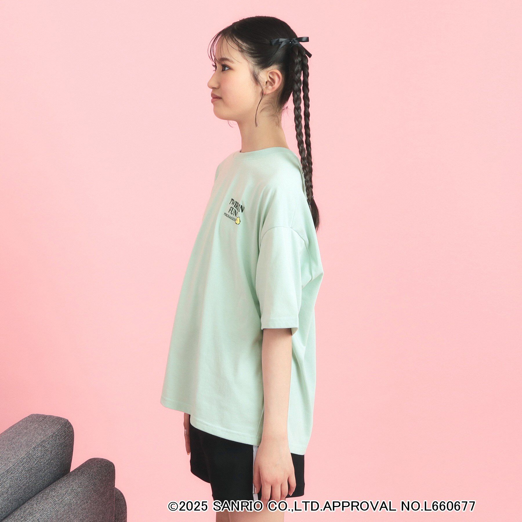 PINK-latte「【サンリオキャラクターズコラボ】バックロゴビッグTシャツ」|Tシャツ・カットソー|