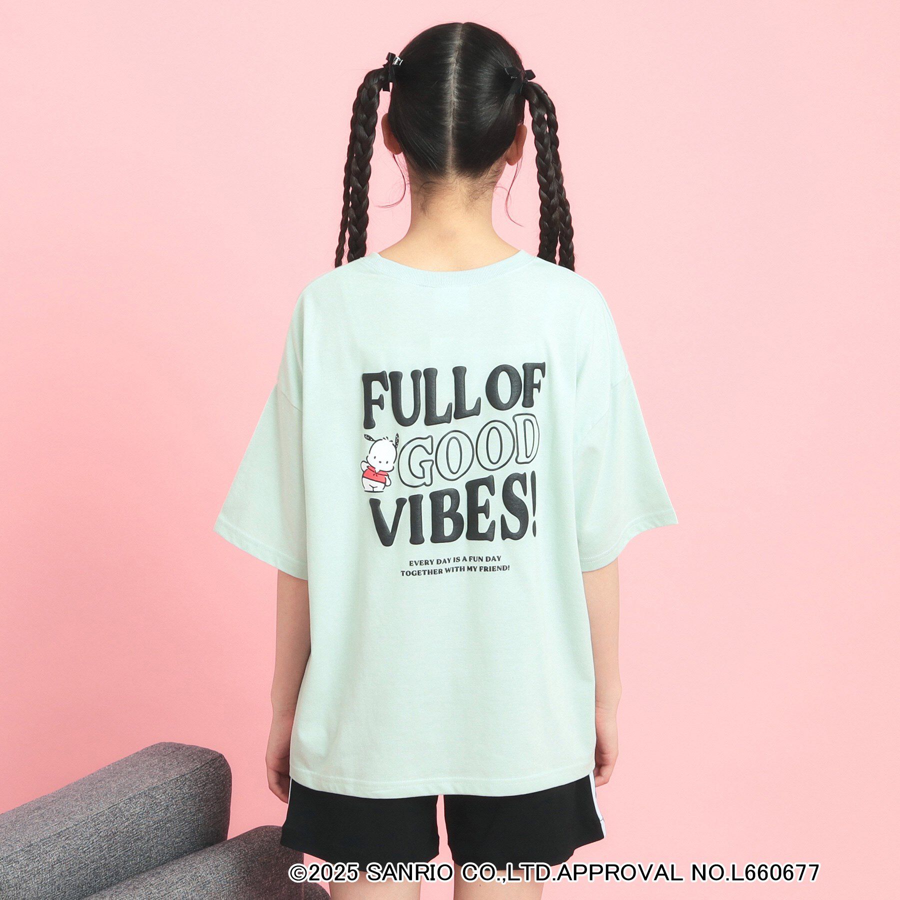 PINK-latte「【サンリオキャラクターズコラボ】バックロゴビッグTシャツ」|Tシャツ・カットソー|