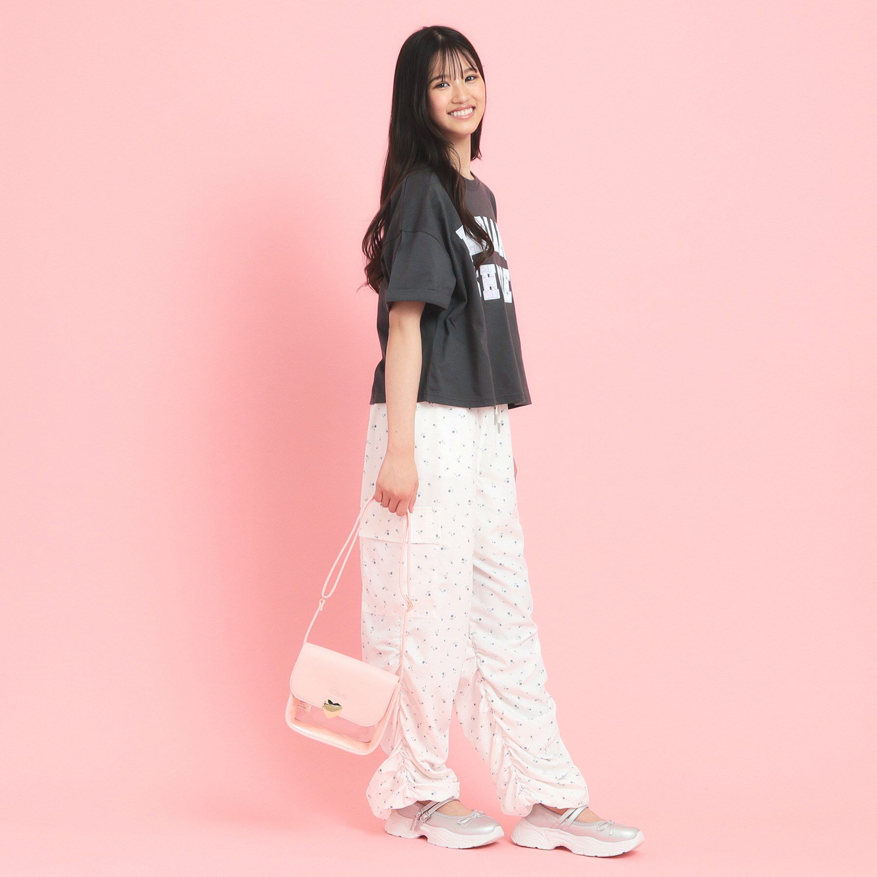 PINK-latte「ハートバックルPVCショルダーバッグ」|ショルダー・メッセンジャー|