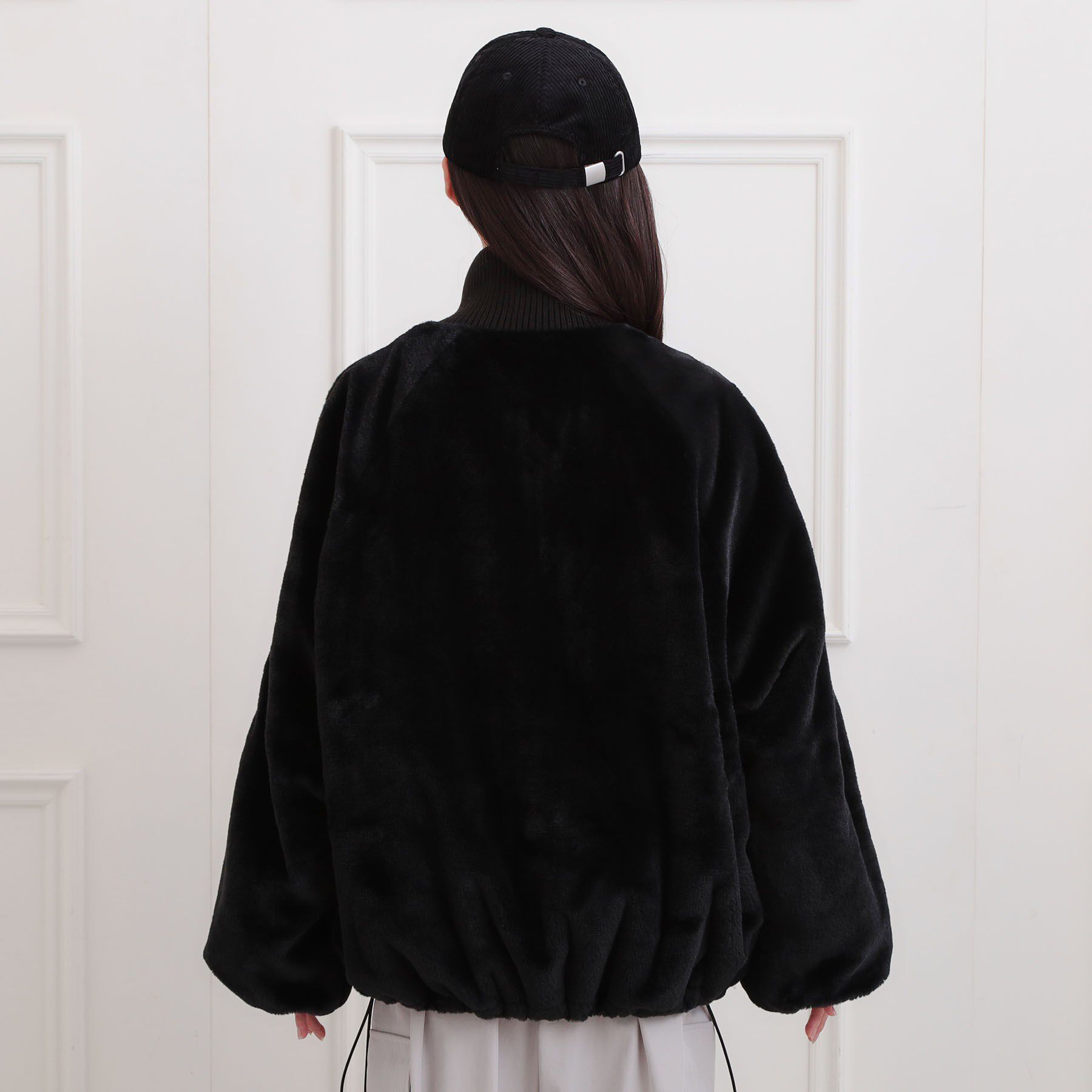 PINK-latte「フェイクファーリブハイネックブルゾン」|ブルゾン・スタジャン|