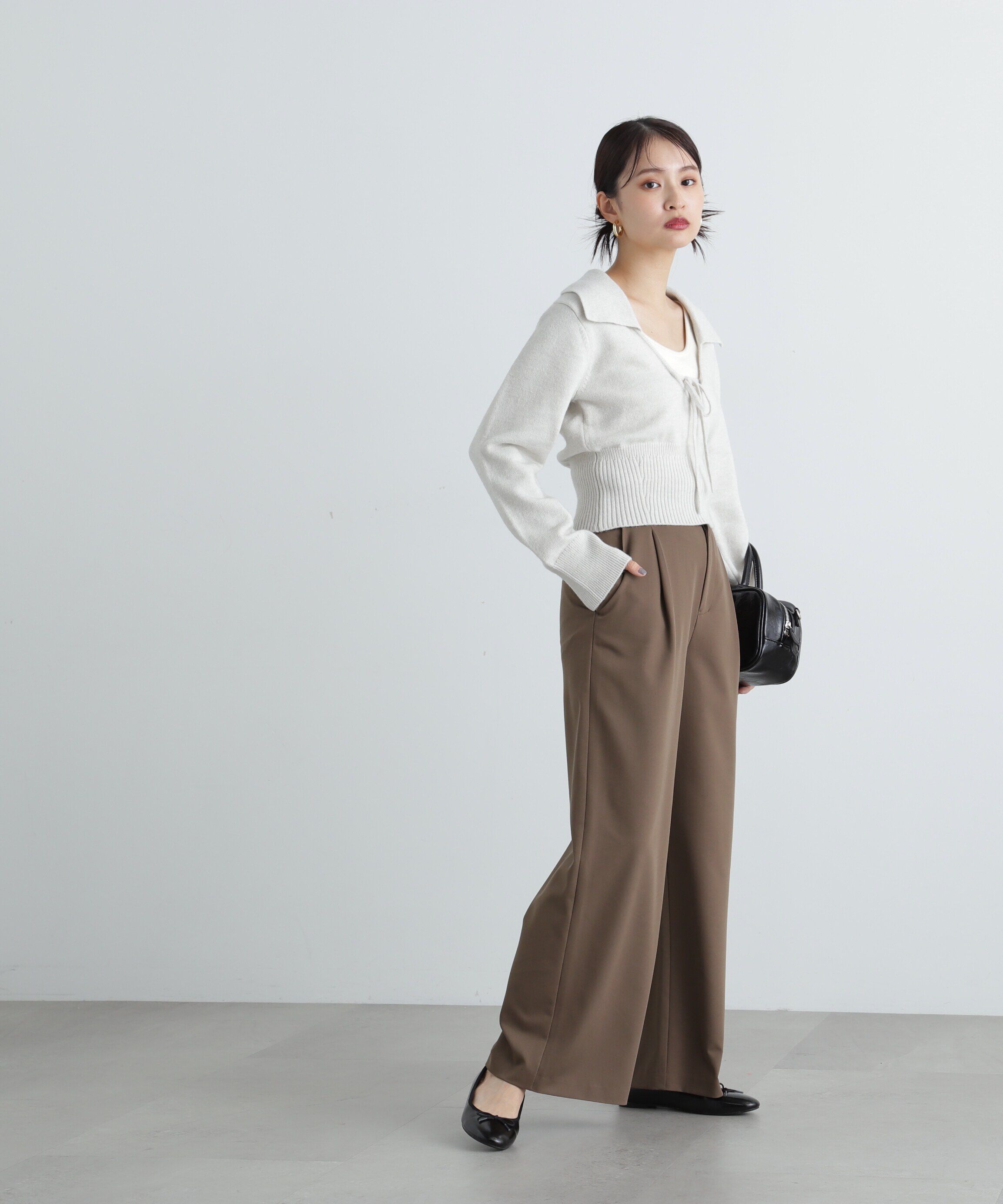  「フロントリボン襟付きニット」|ニット・セーター|