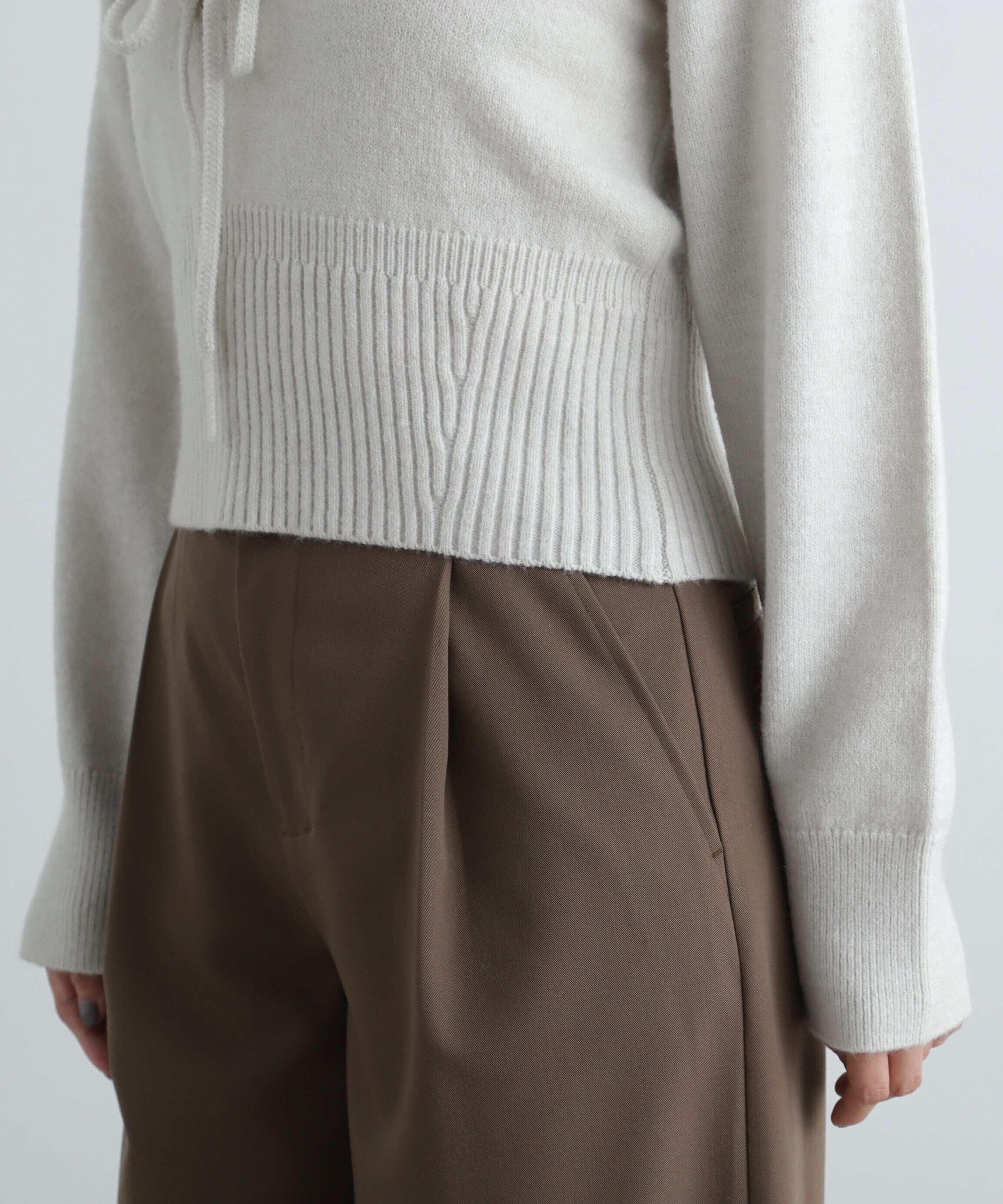  「フロントリボン襟付きニット」|ニット・セーター|