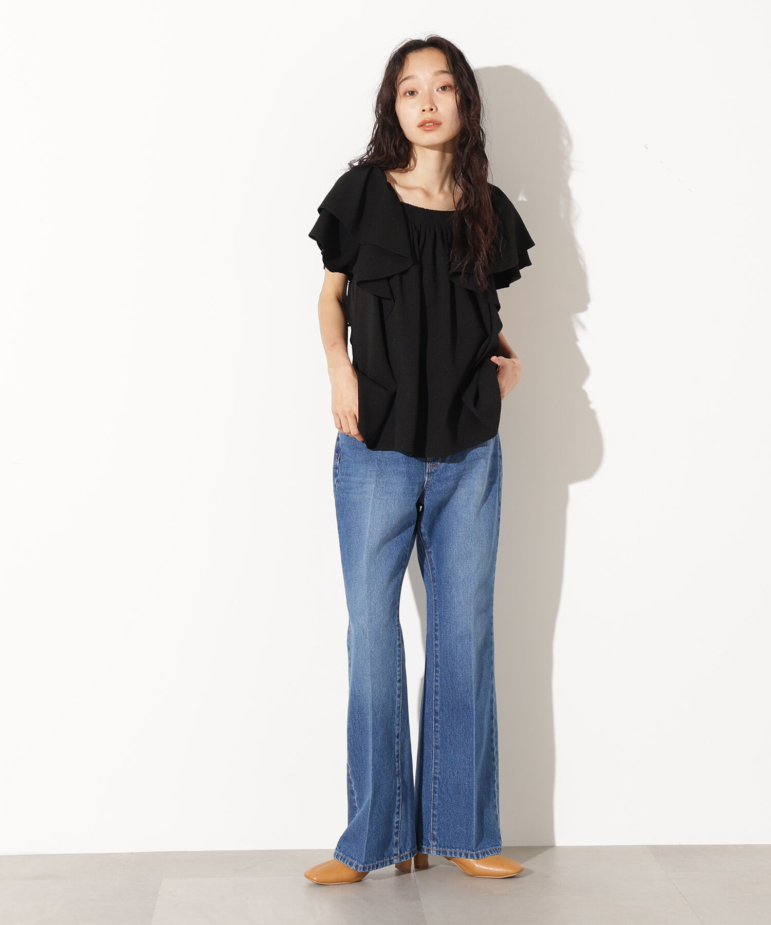  「ドビーフリルブラウス」|シャツ・ブラウス|