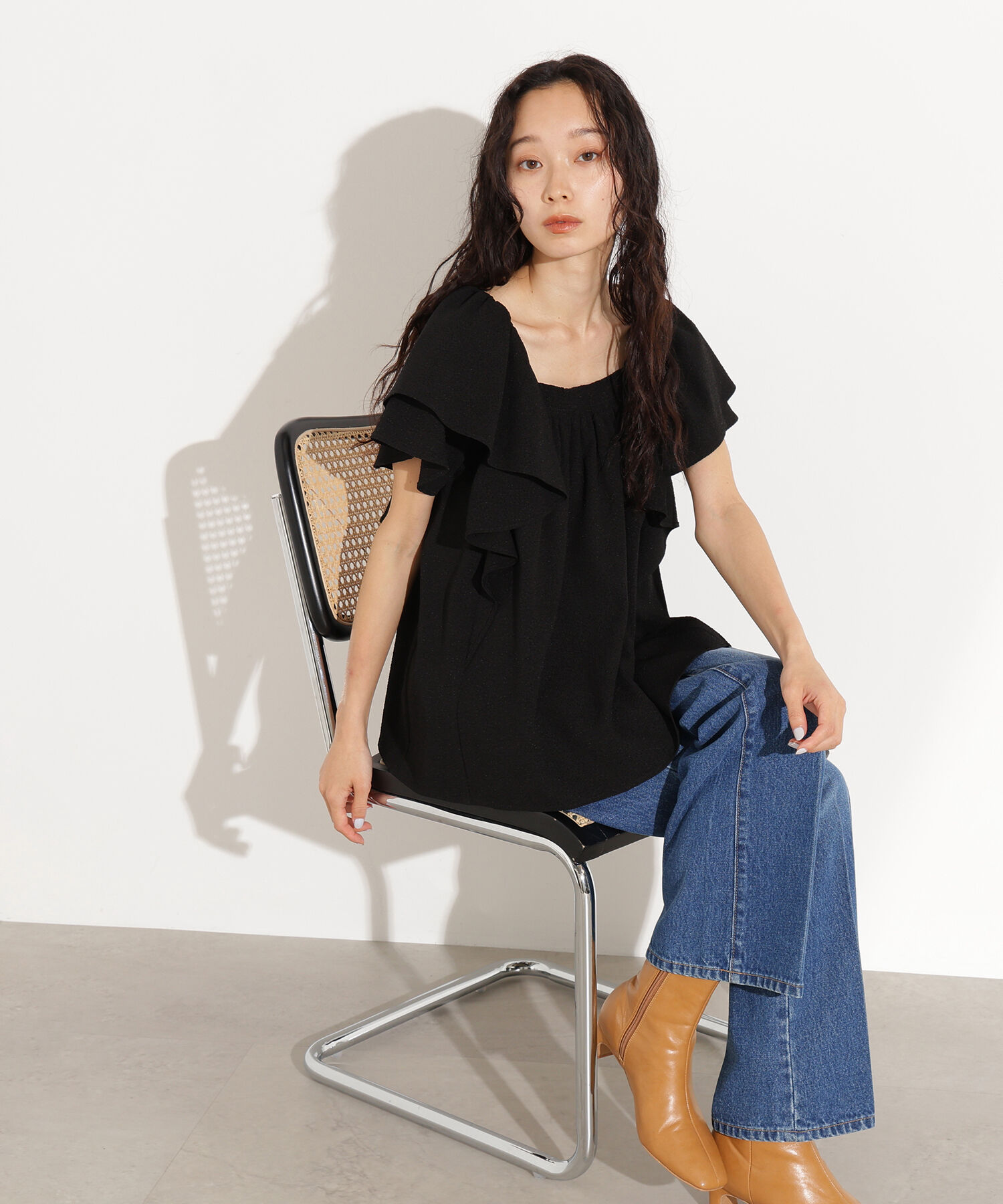  「ドビーフリルブラウス」|シャツ・ブラウス|