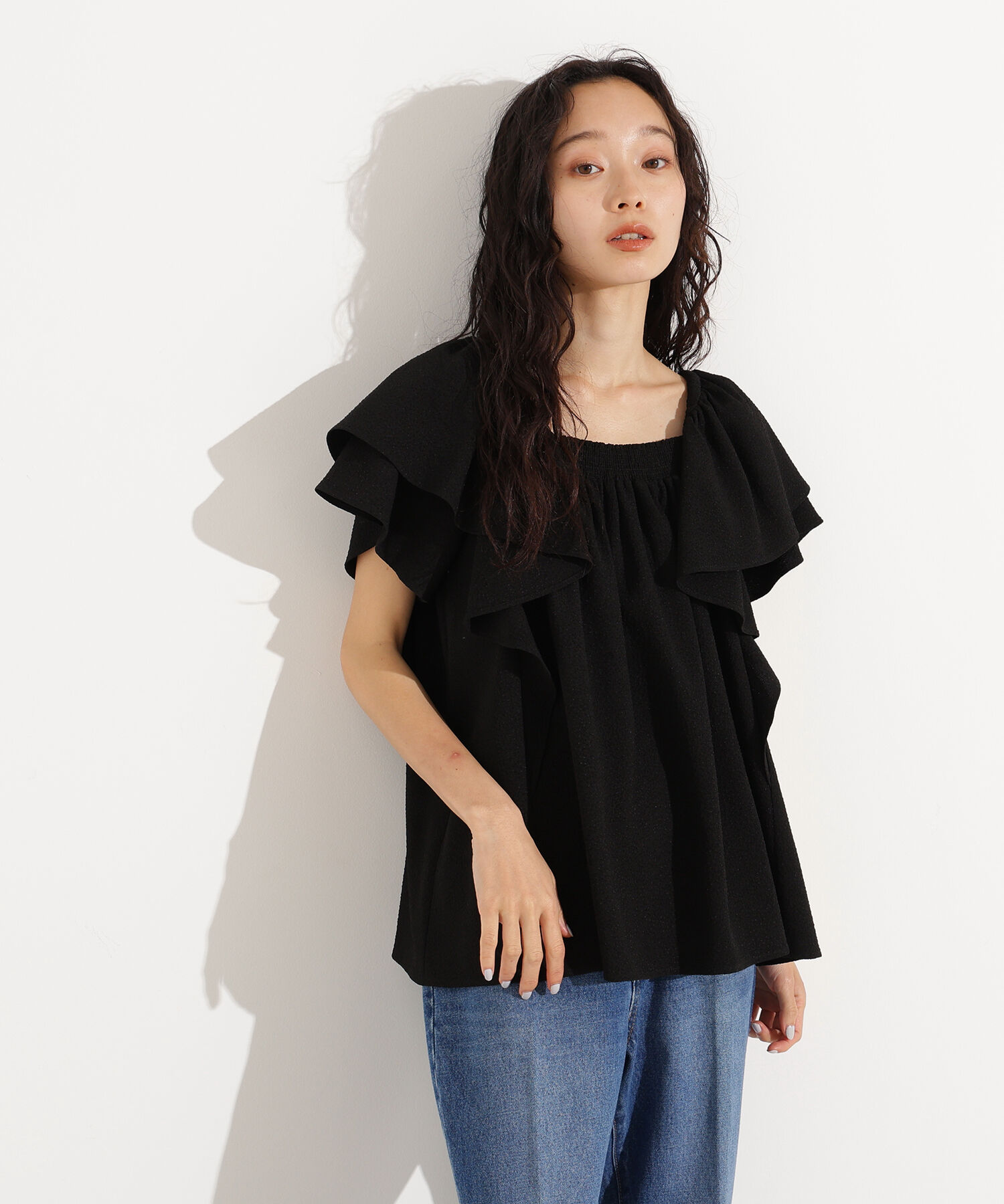  「ドビーフリルブラウス」|シャツ・ブラウス|