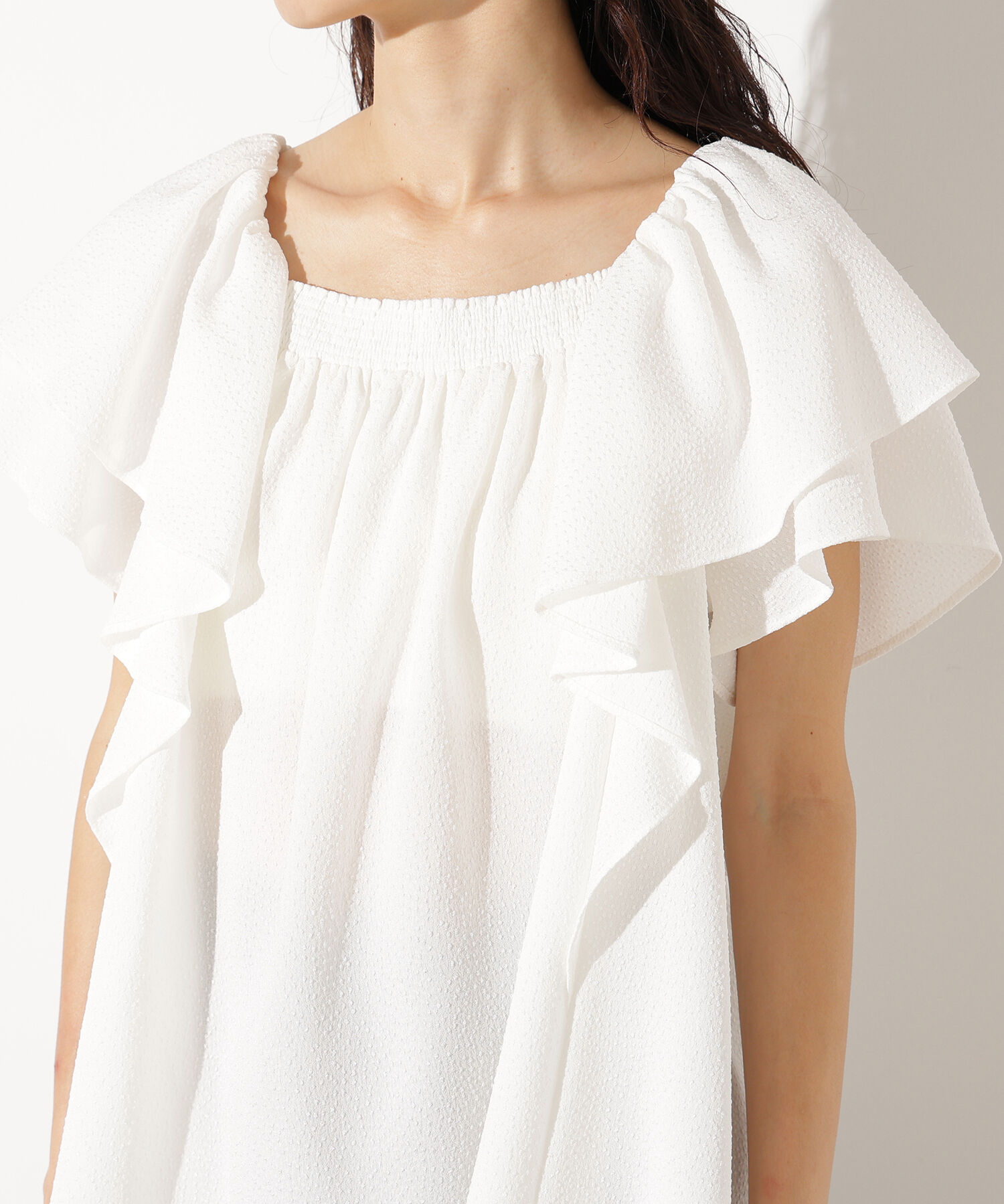  「ドビーフリルブラウス」|シャツ・ブラウス|
