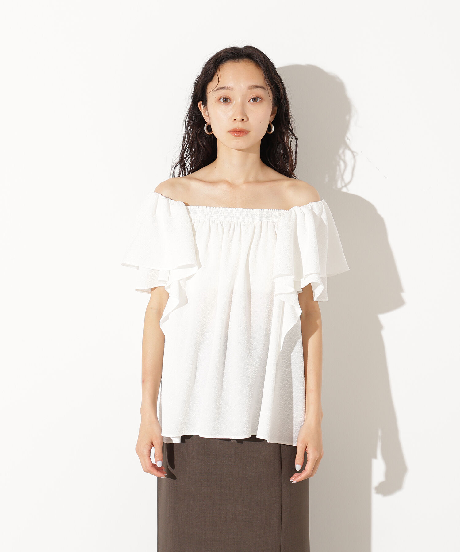  「ドビーフリルブラウス」|シャツ・ブラウス|