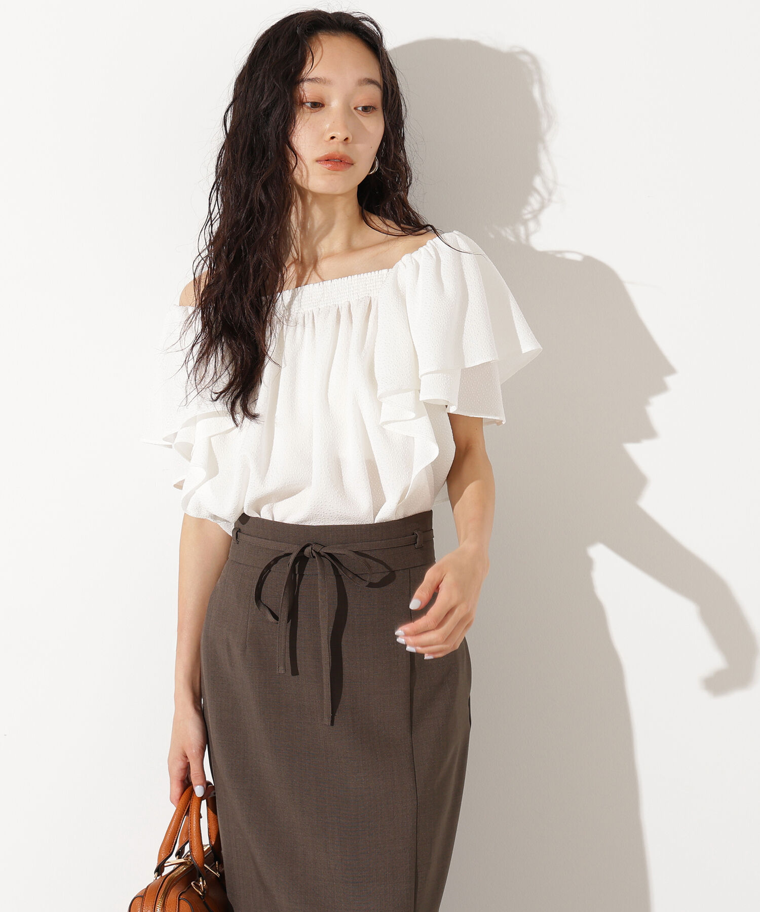  「ドビーフリルブラウス」|シャツ・ブラウス|