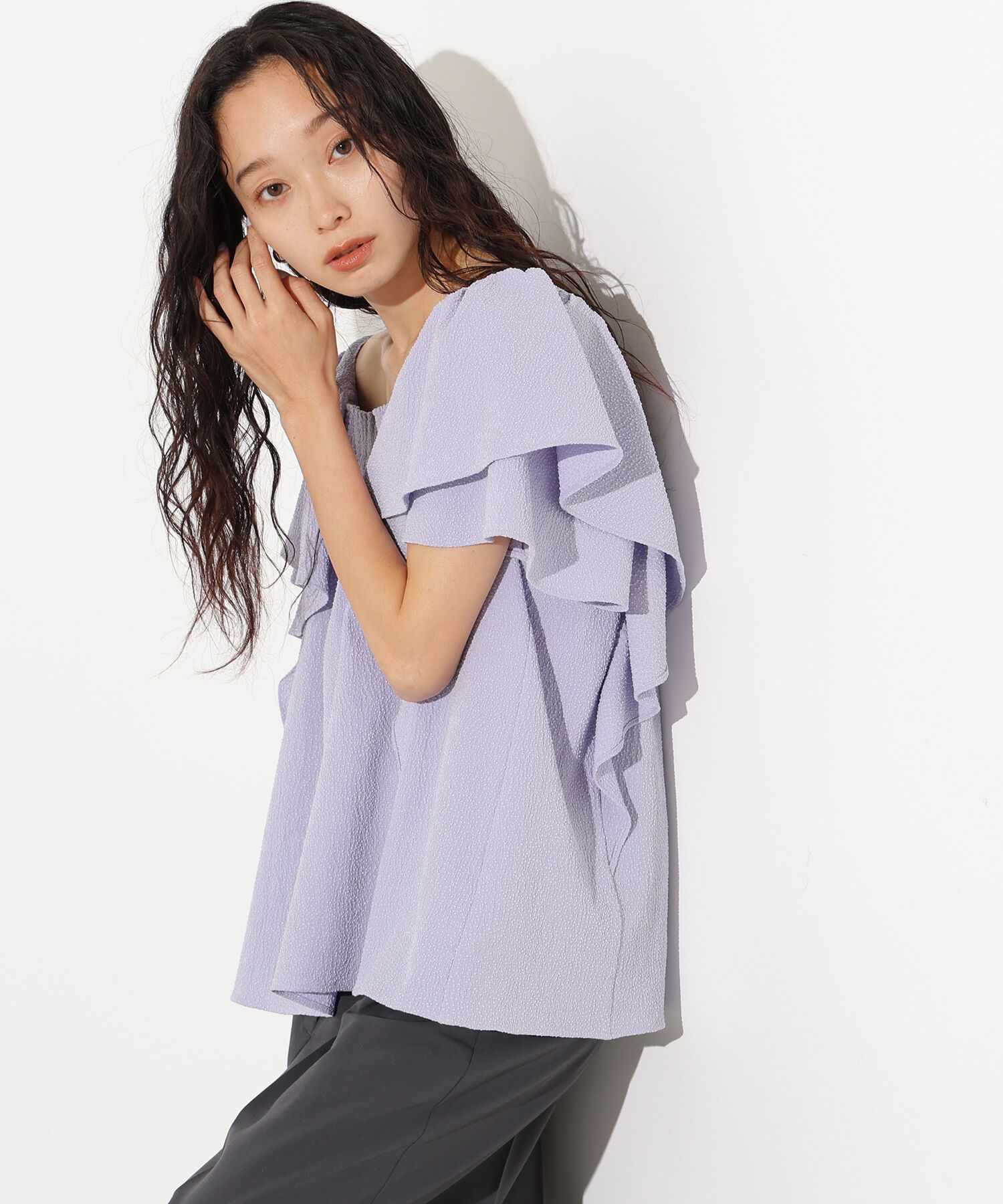  「ドビーフリルブラウス」|シャツ・ブラウス|