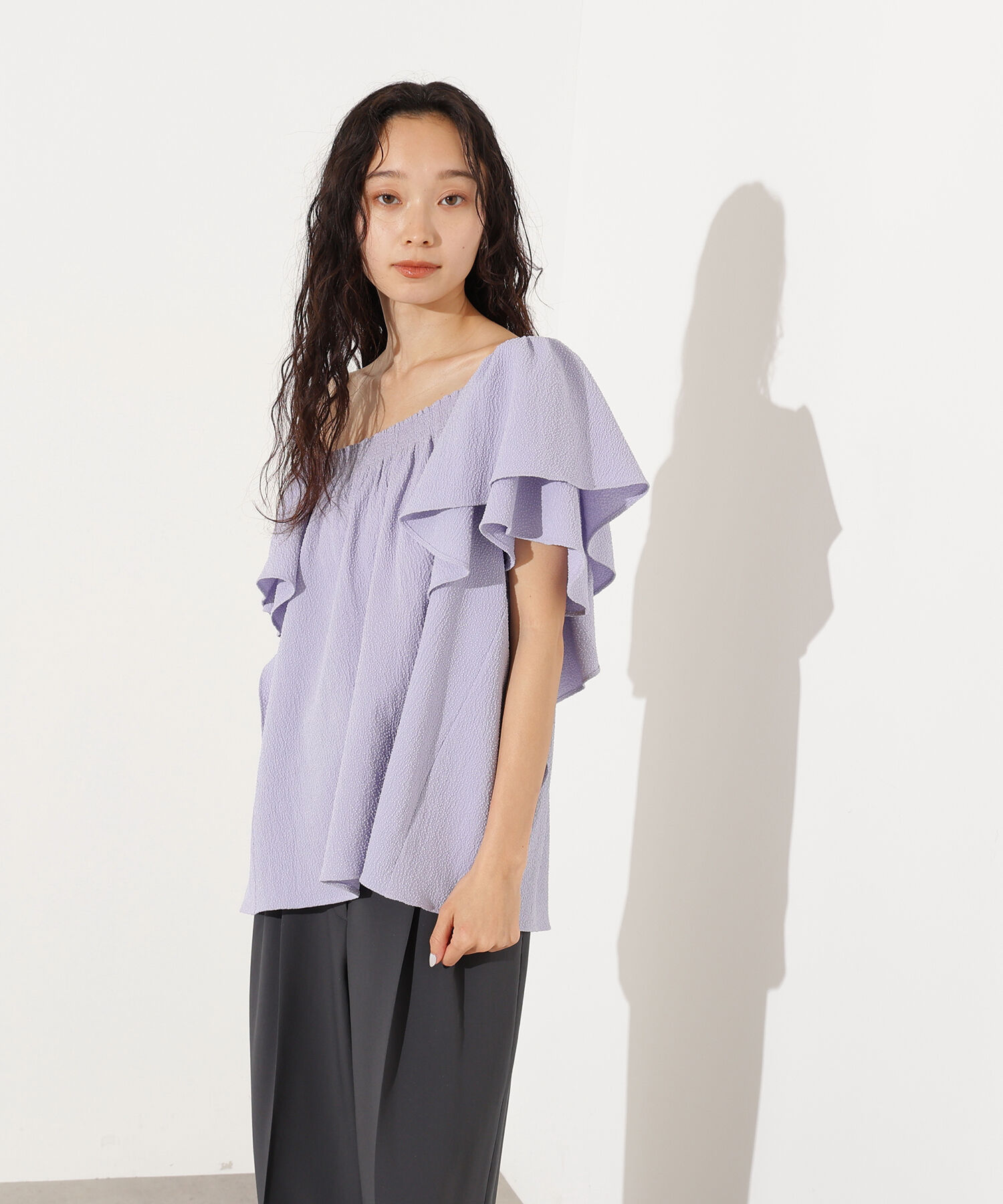  「ドビーフリルブラウス」|シャツ・ブラウス|