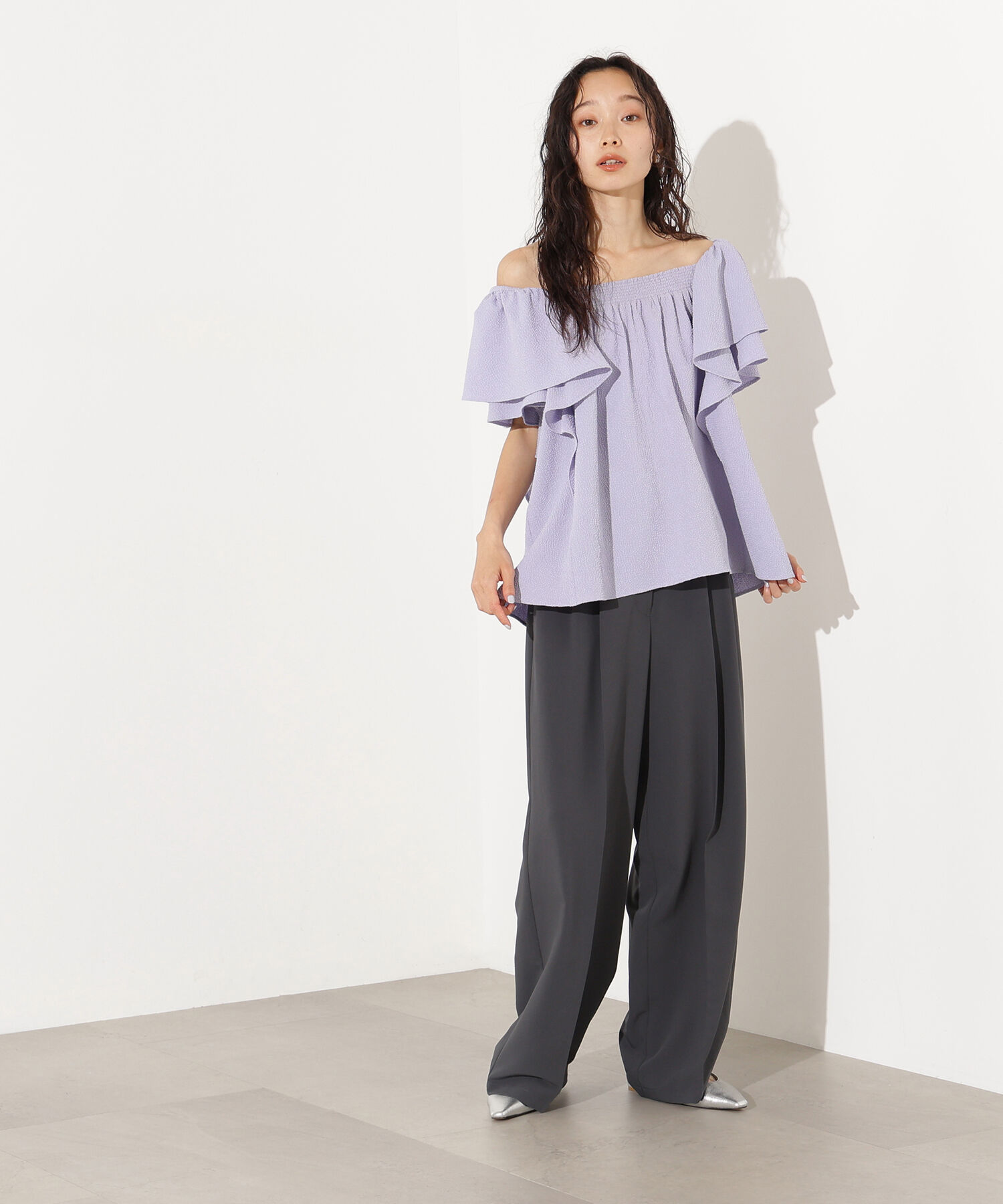  「ドビーフリルブラウス」|シャツ・ブラウス|