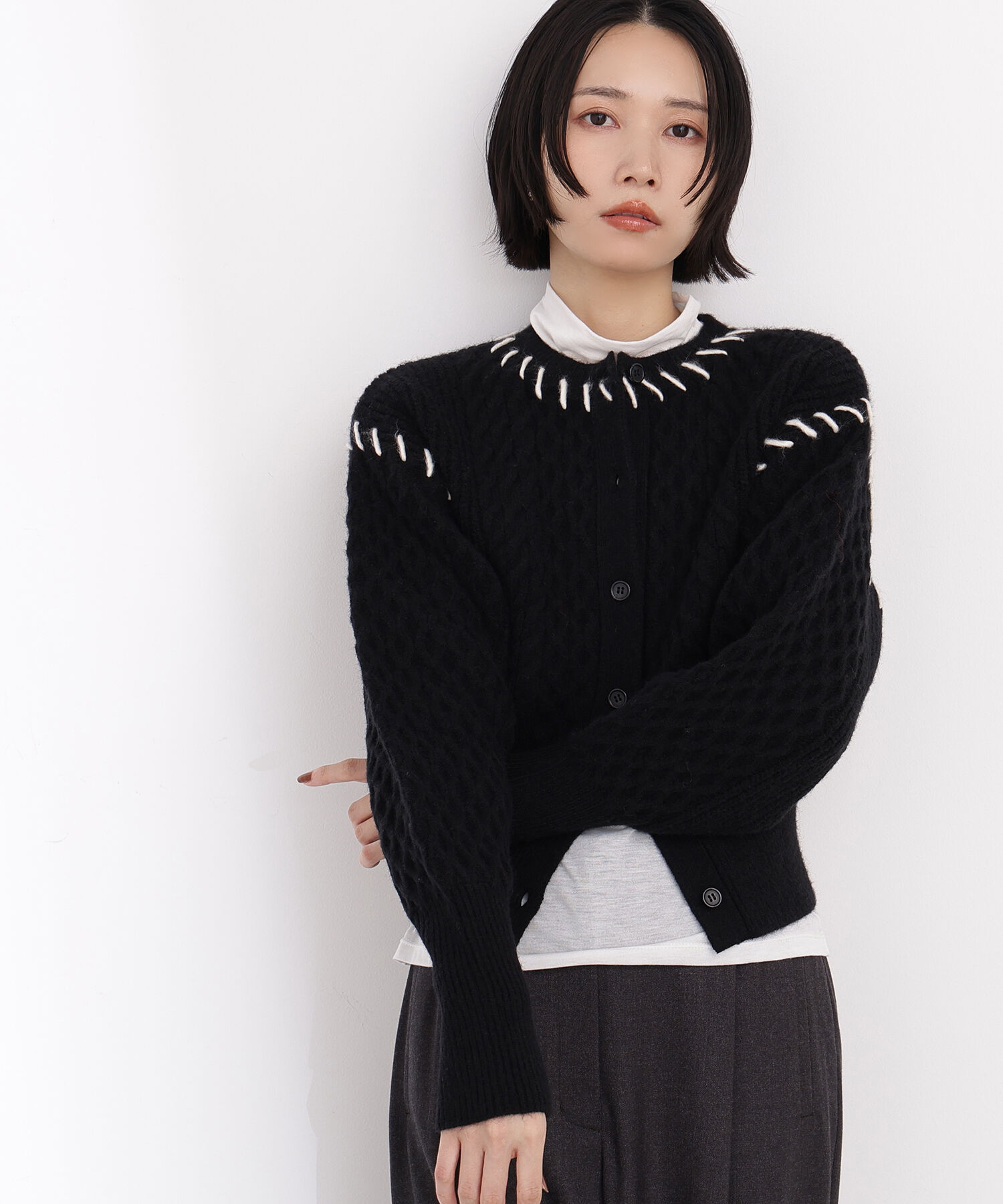  「ケーブルステッチカーディガン」|ニット・セーター|